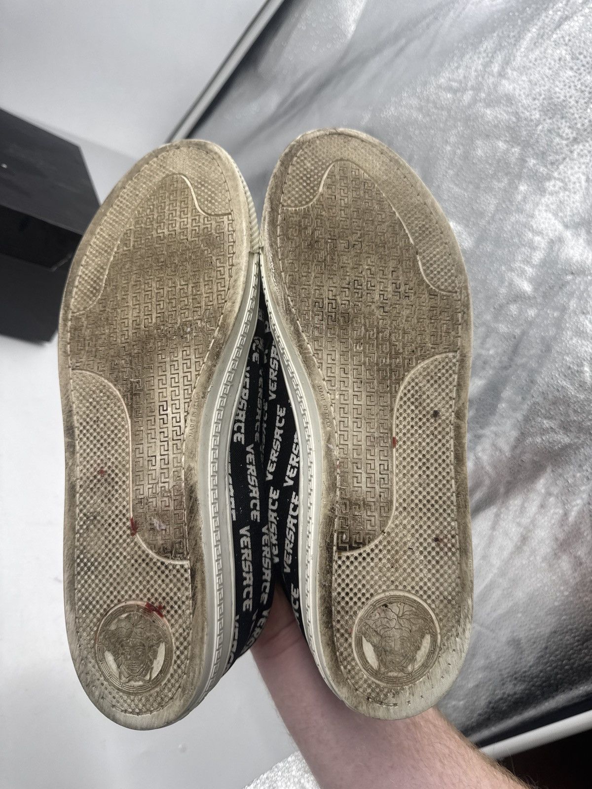 Versace All Over Logo Slip Ons
