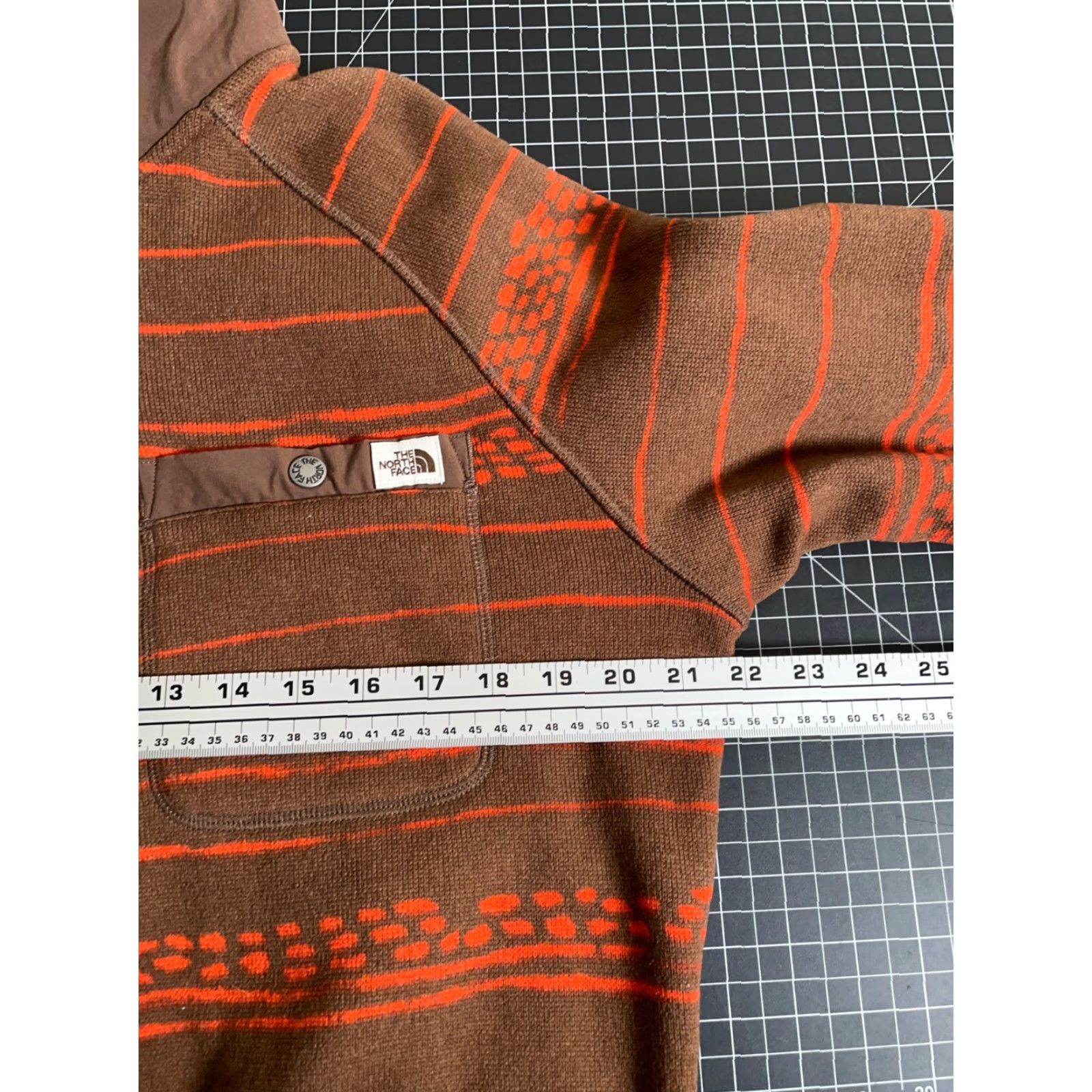 The North Face The North Face Gordon Lyons 1/4 Zip Fleece Pullover Adult Large Brown Orange Stripe Size US L / EU 52-54 / 3 - 6 Thumbnail