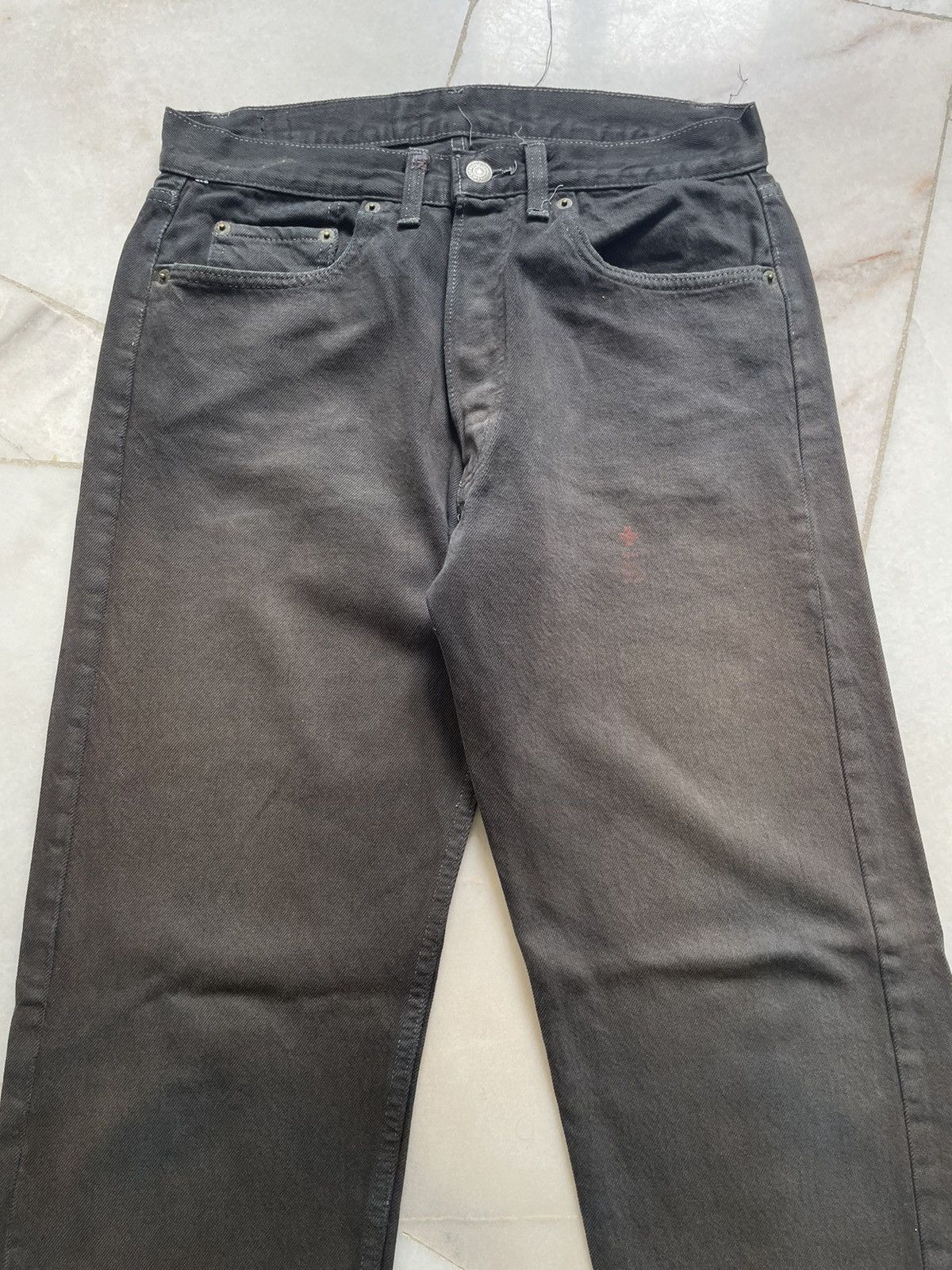 If Six Was Nine Very Rare Vintage 80s Levis 501 All black Faded Jeans Size US 30 / EU 46 - 3 Thumbnail
