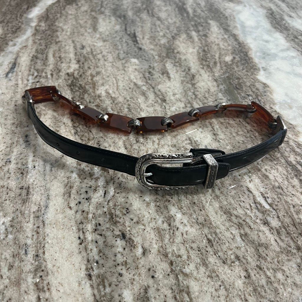 Brighton Brighton Vintage Leather & Tortoise Shell Bakelite Style Bel Size ONE SIZE - 2 Thumbnail