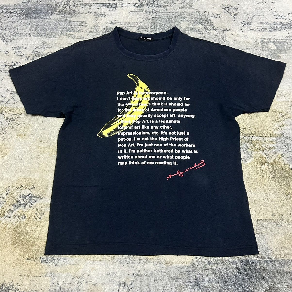 Andy Warhol × Japanese Brand Andy Warhol Pop Art Banana Black Tees Size US M / EU 48-50 / 2 - 2 Thumbnail