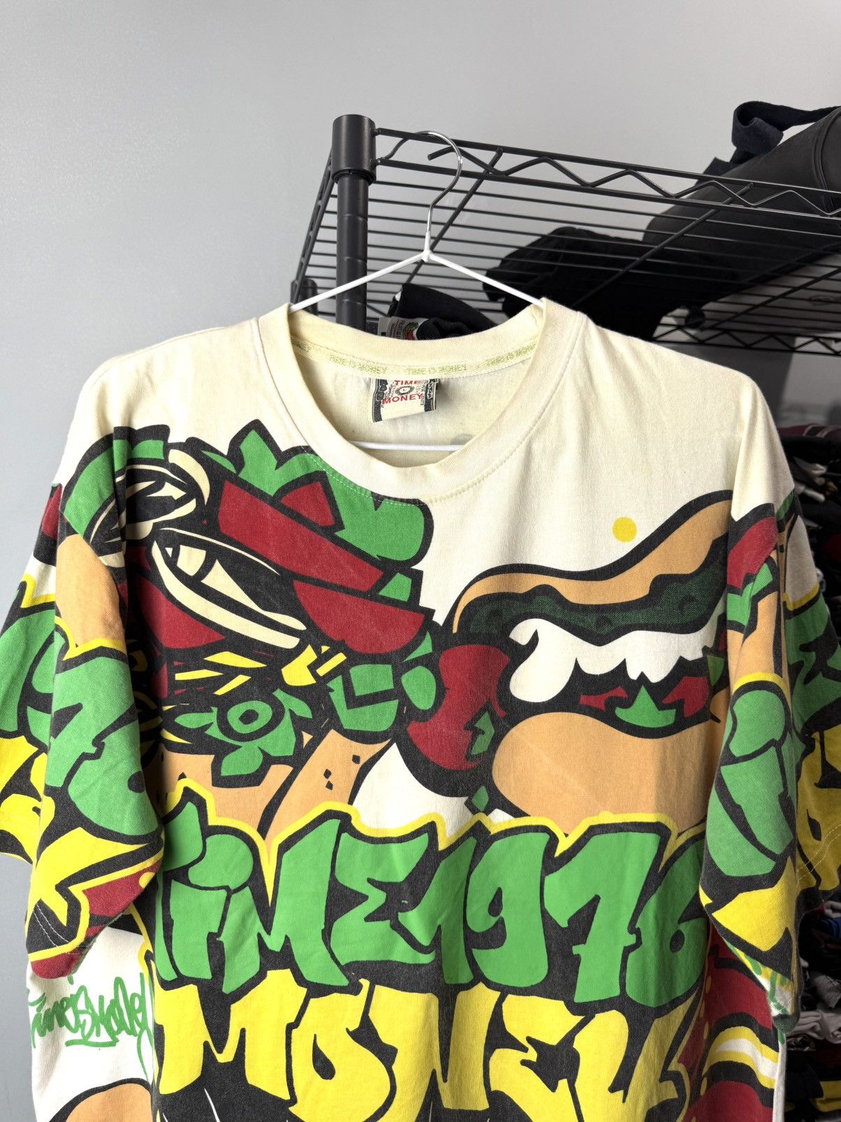 Rap Tees Rare! 1990’s Vintage Graffiti Rap Time Money T Shirt Size US L / EU 52-54 / 3 - 2 Thumbnail