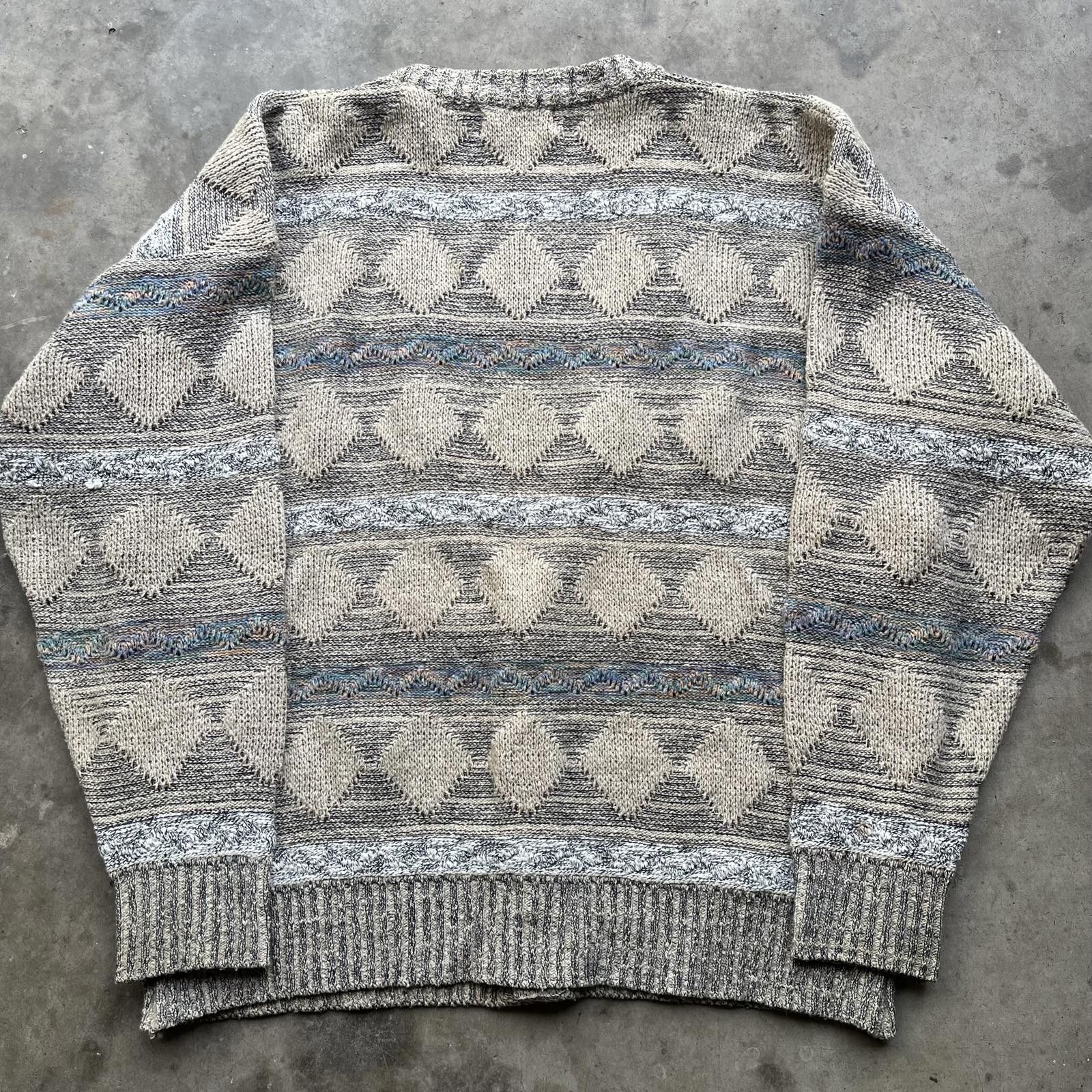 Method × Vintage Vintage 90s 3D Knit Coogi Style Grunge Sweater Cardigan Size US L / EU 52-54 / 3 - 2 Thumbnail