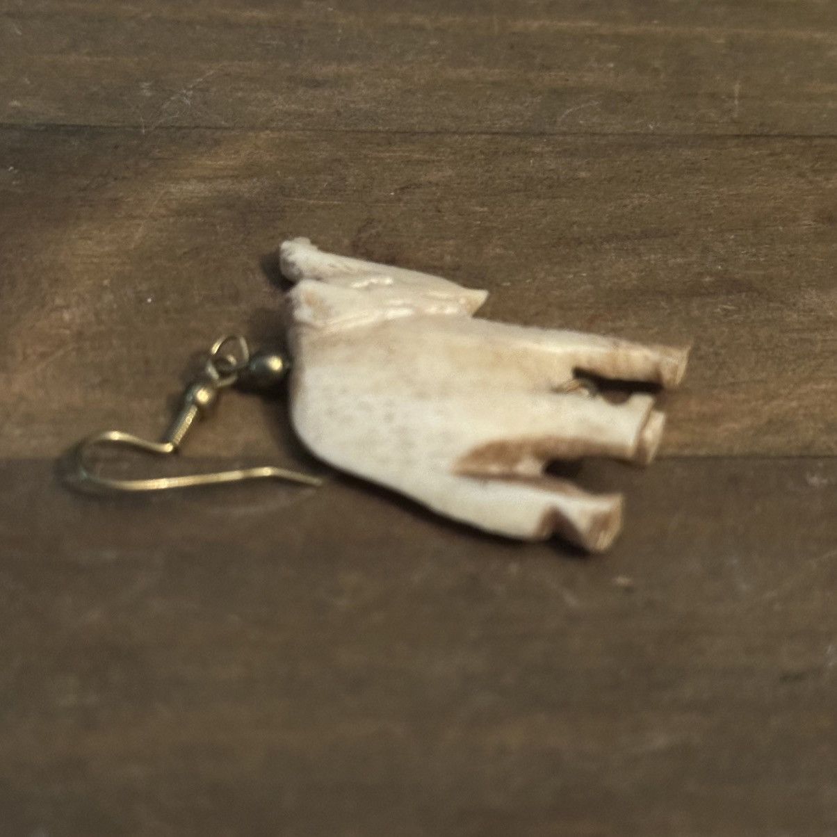 Vintage Vintage carved bone elephant dangle earrings Size ONE SIZE - 4 Thumbnail