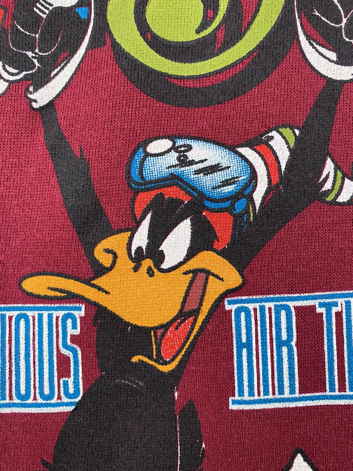 Hanes VTG 90s Looney Tunes Daffy Duck Ski USA Olympics Sweatshirt Size US L / EU 52-54 / 3 - 3 Thumbnail