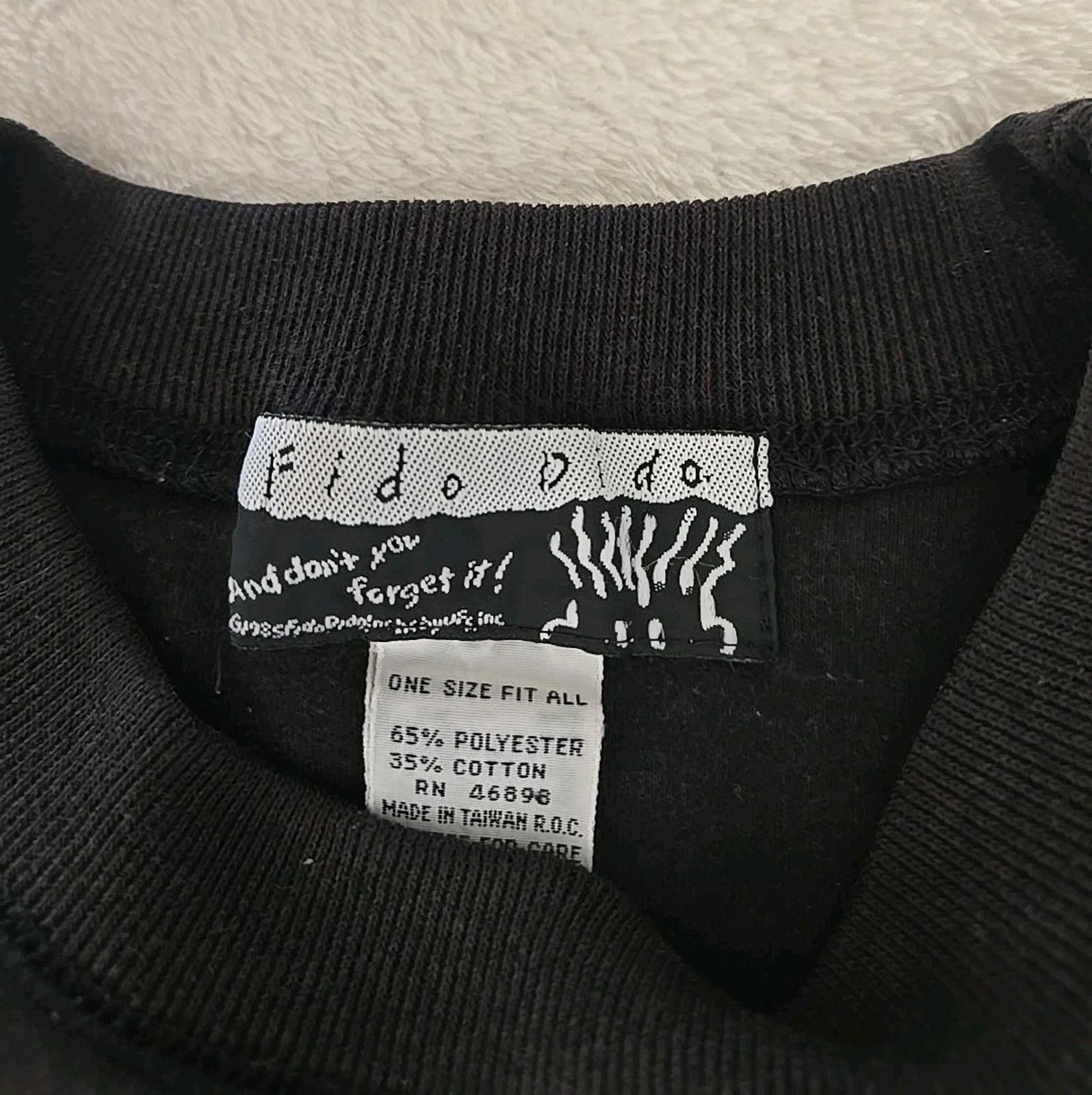 Vintage Vintage '85 Fido Dido Sweater One Size Unisex Black RARE Size US L / EU 52-54 / 3 - 6 Thumbnail