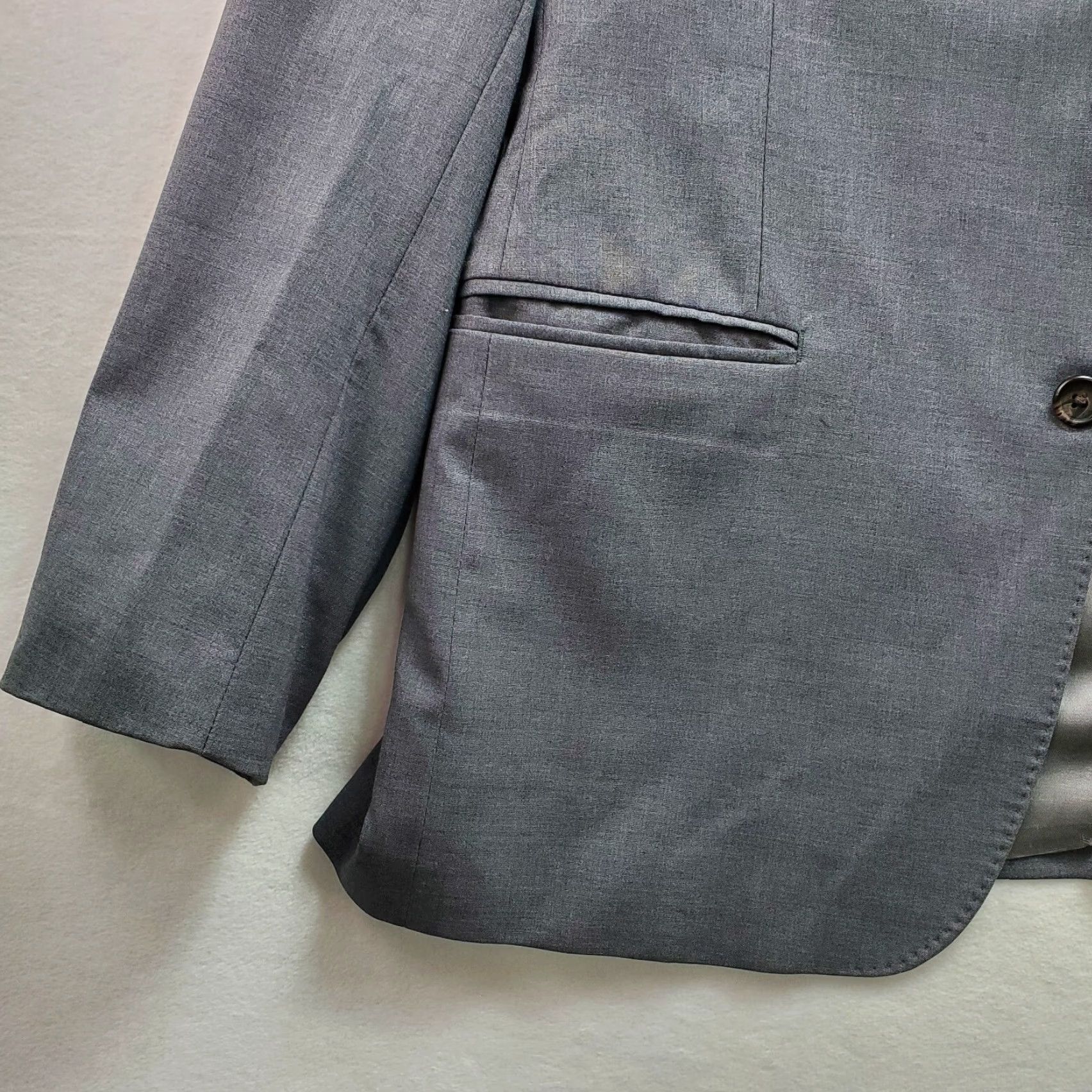 Ralph Lauren Lauren Ralph Lauren Blazer Jacket Men Slim Gray 44R Notch Single Breasted Two-Button 4-Button Style Size 44R - 4 Thumbnail