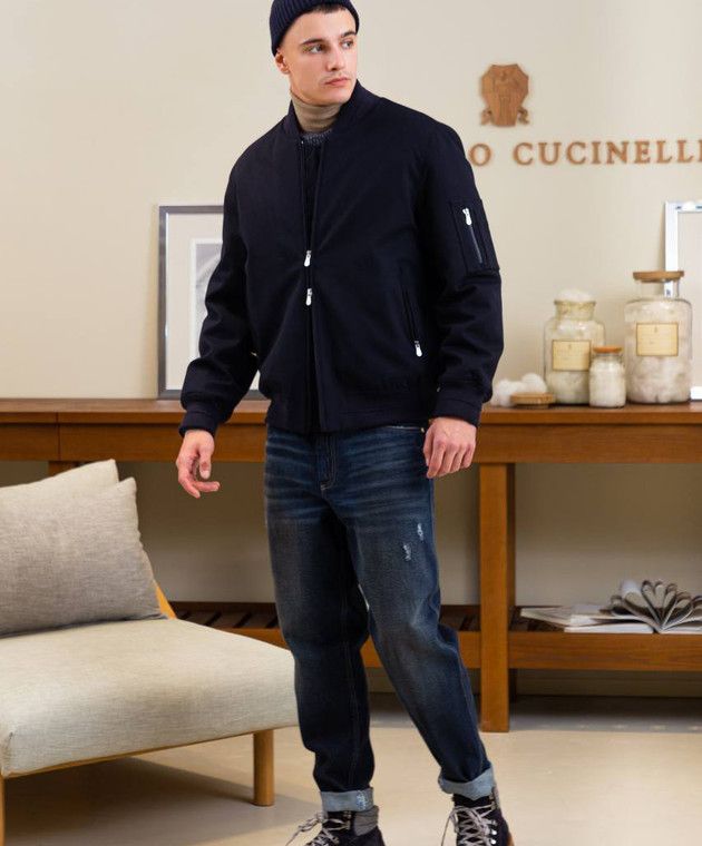 Brunello Cucinelli 0924 Wr Padded Jacket in Navy Size US XS / EU 42 / 0 - 5 Thumbnail