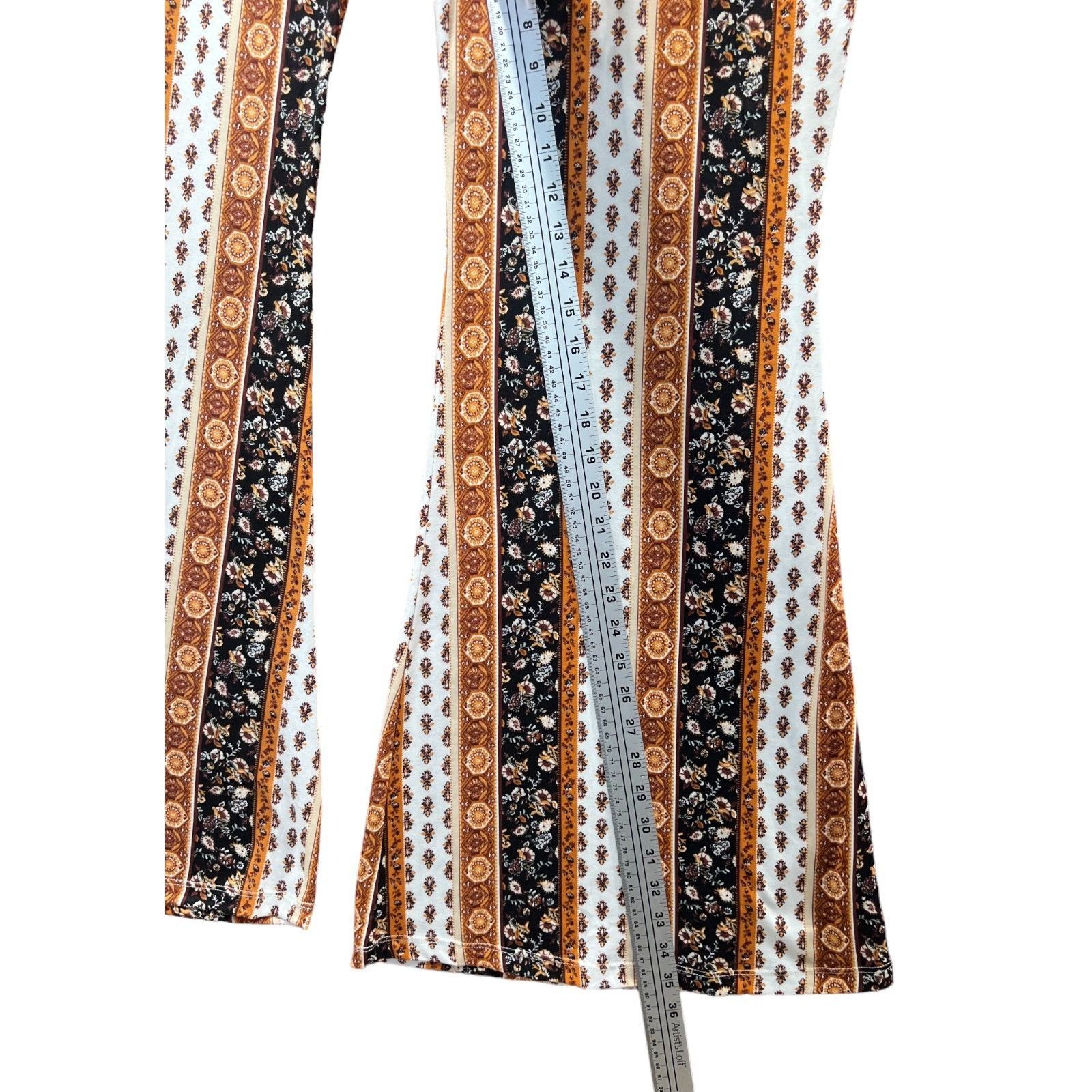 Other Rue + - Women's Flared Stretch Pants - With/Brown - 2X Size 36" / US 14 / IT 50 - 8 Thumbnail