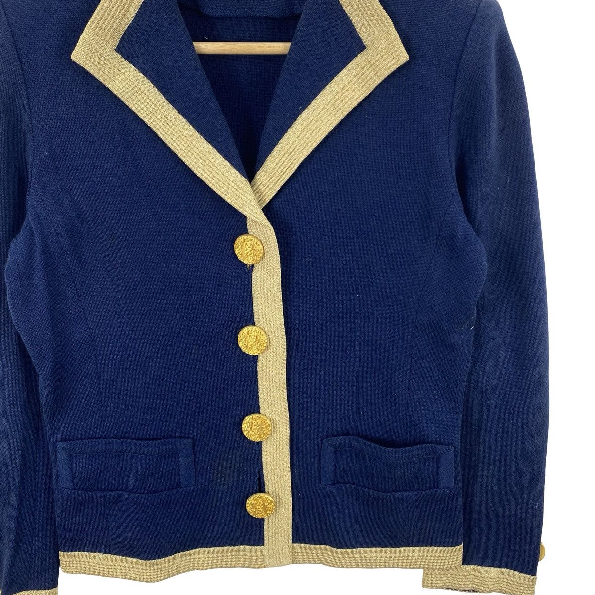Yves Saint Laurent Vintage YVES SAINT LAURENT Trim Cropped Knit Blazer Jacket Size M / US 6-8 / IT 42-44 - 7 Thumbnail