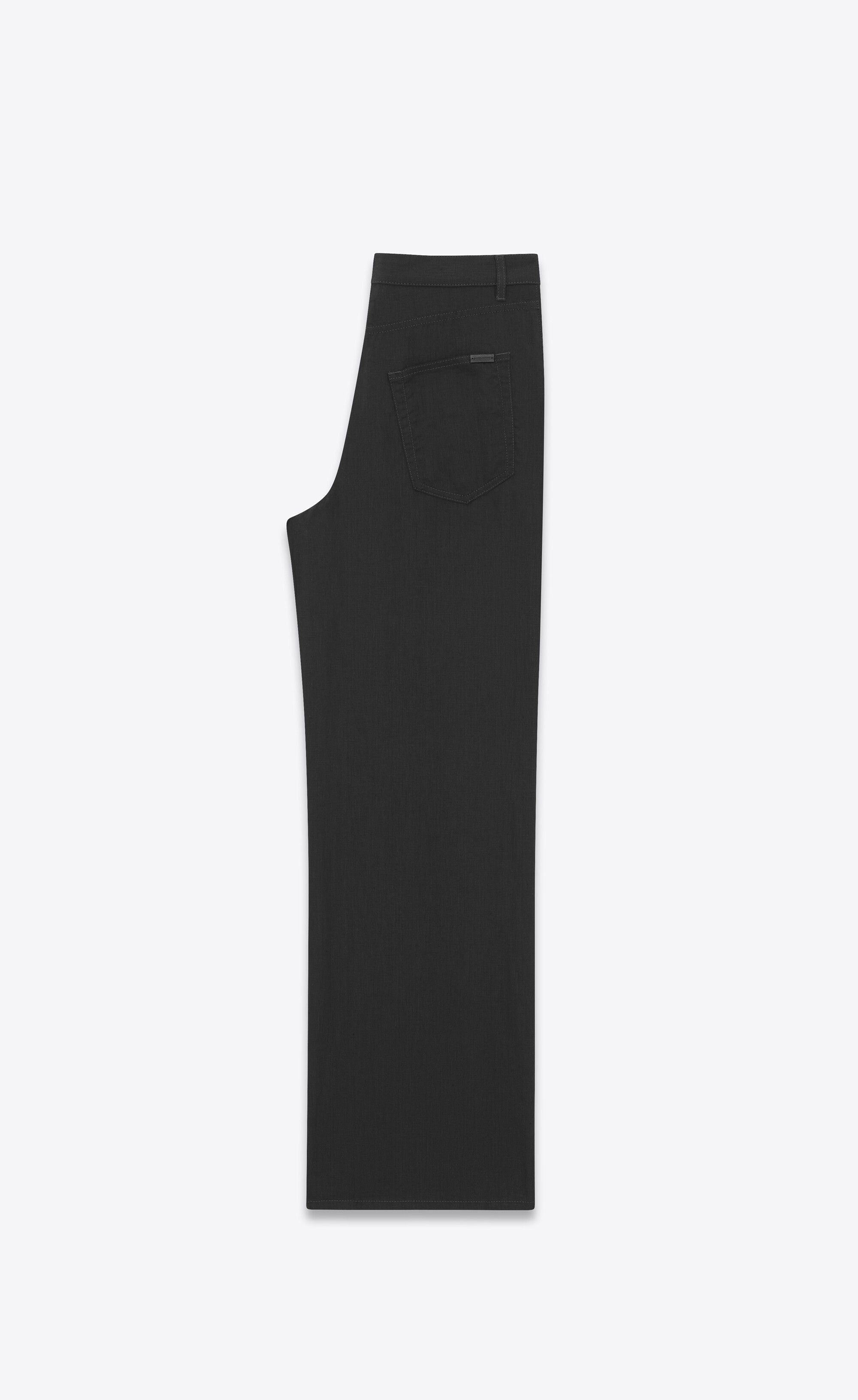 Saint Laurent Paris o1s1wg111124 Wide Leg Denim Pants in Chambray in Black Size US 36 / EU 52 - 2 Thumbnail