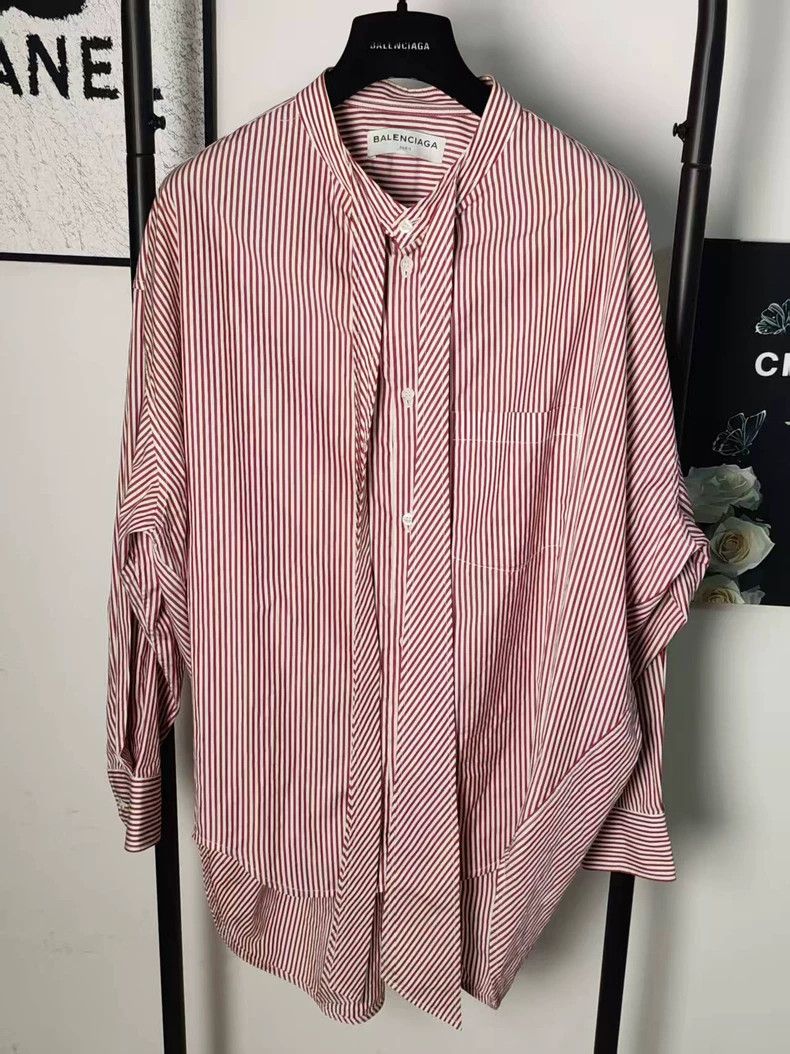 Balenciaga Balenciaga Striped Button-Up Shirt - dmc Size US M / EU 48-50 / 2 - 1 Thumbnail