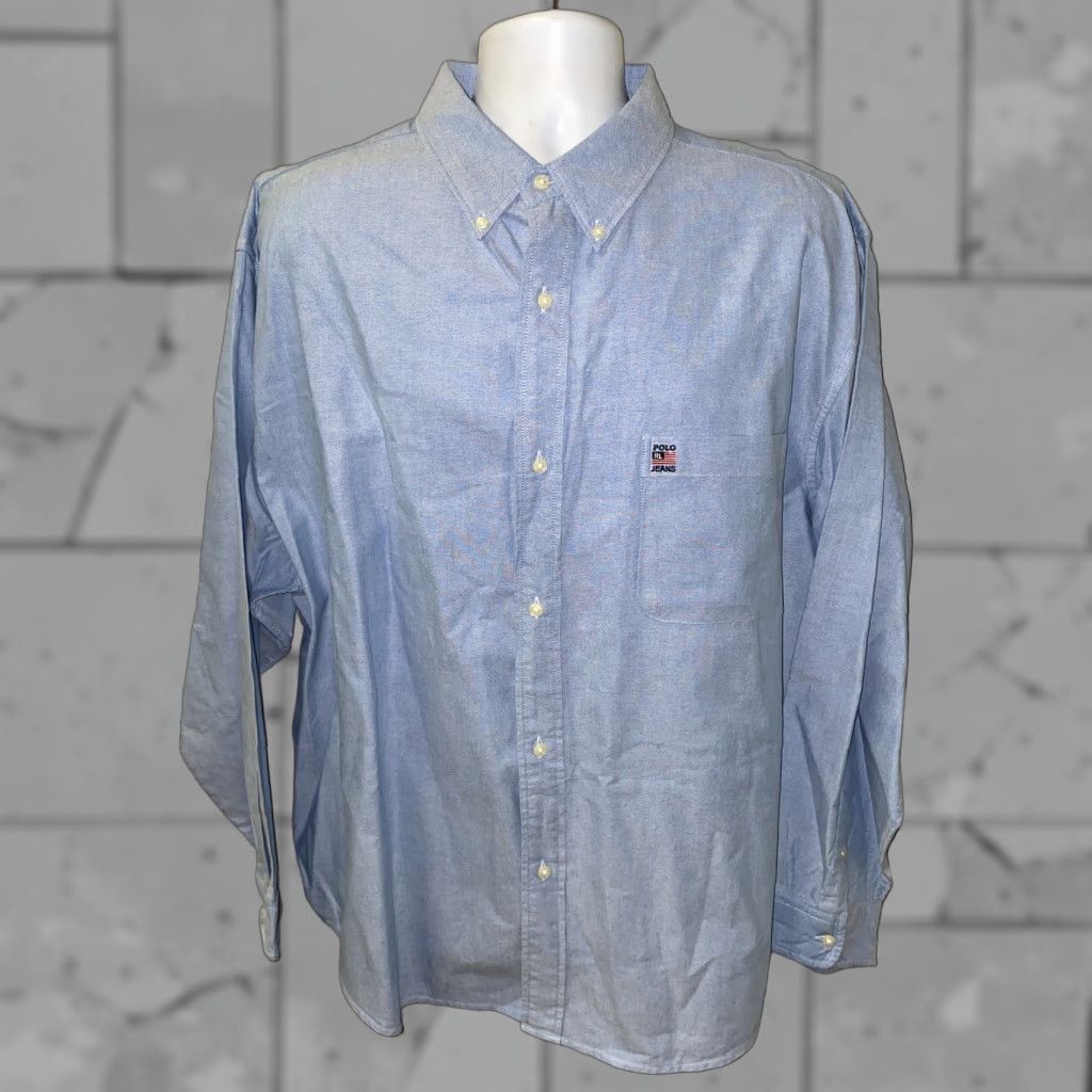 Ralph Lauren Ralph Lauren Jeans Co Mens Blue Long Sleeve Button Front Shirt Size XL Size US XL / EU 56 / 4 - 1 Thumbnail