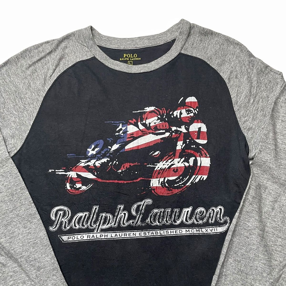 Polo Ralph Lauren × Ralph Lauren Polo Ralph Lauren Raglan Long Sleeve Tshirt Cafe Racer Size US S / EU 44-46 / 1 - 3 Thumbnail
