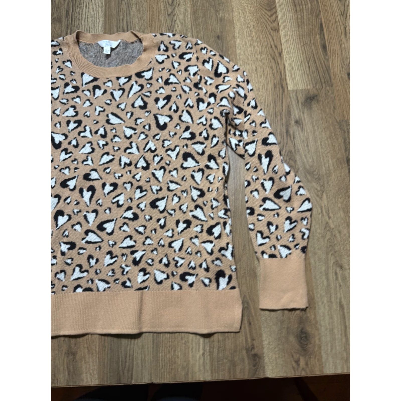 Vintage Time & Tru Sweater Women Large Brown White Black Pullover Crewneck Womens Size L / US 10 / IT 46 - 4 Thumbnail