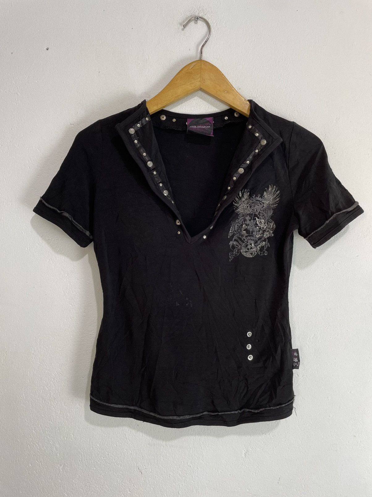 If Six Was Nine Sick Ozz Angelo Studded Poem Gothic Punks Rock Tees Top Size S / US 4 / IT 40 - 1 Thumbnail