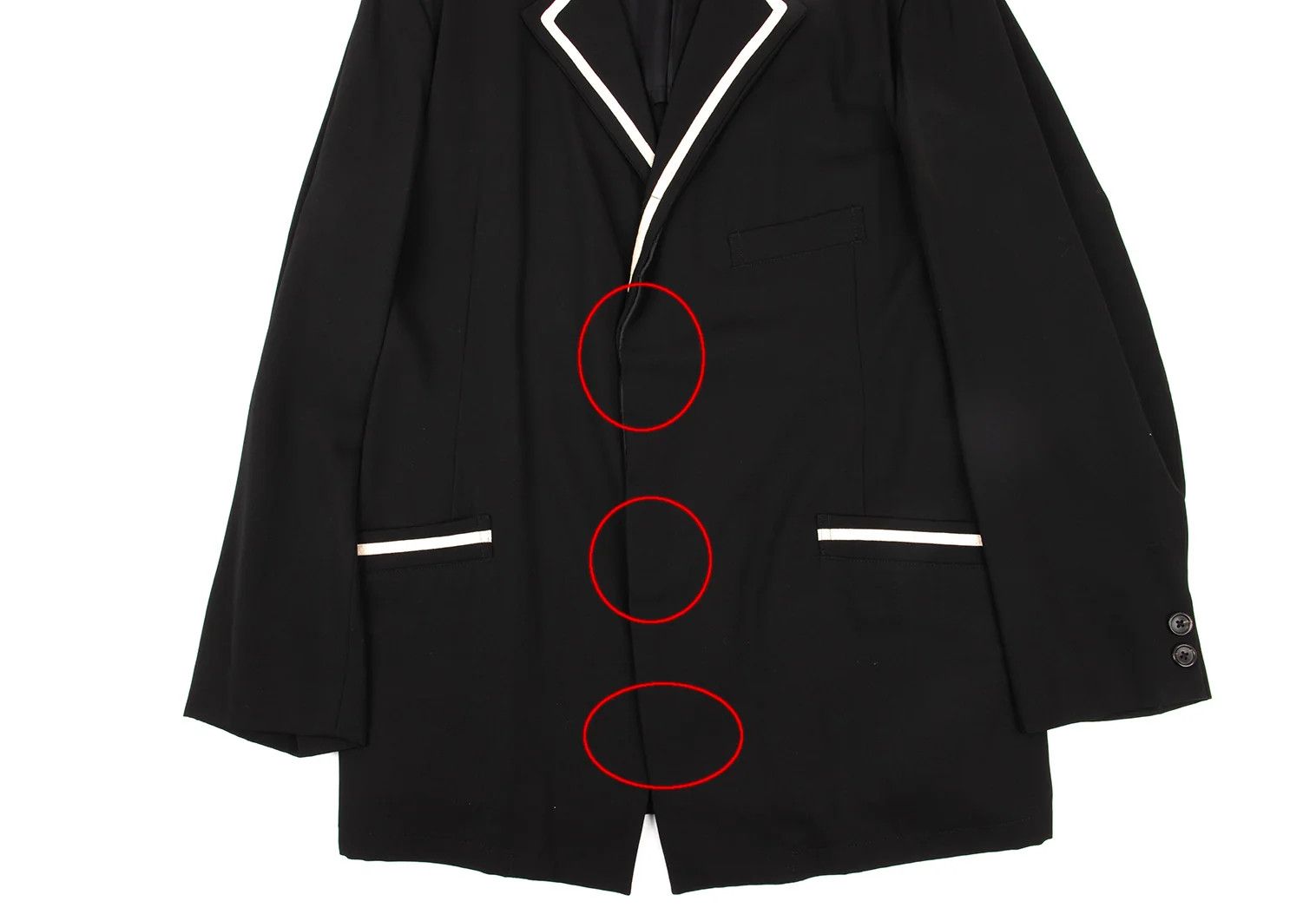 Yohji Yamamoto Yohji Yamamoto Wool Gabardine Jacket Black Beige M Size US M / EU 48-50 / 2 - 10 Thumbnail