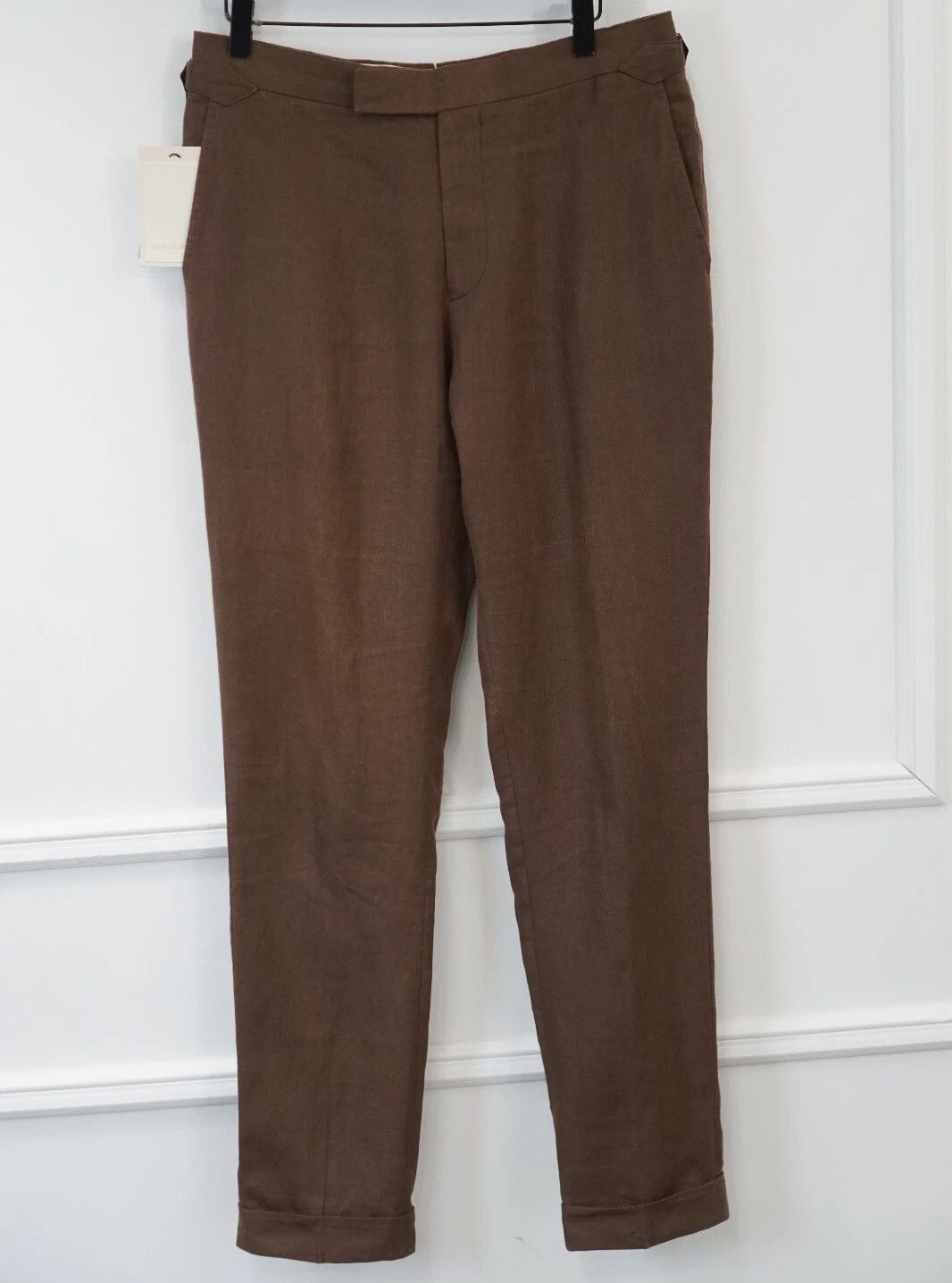 Suitsupply Men Suitsupply Soho Satu Trousers Linen Brown Size UK/US36 Size 36R - 1 Thumbnail