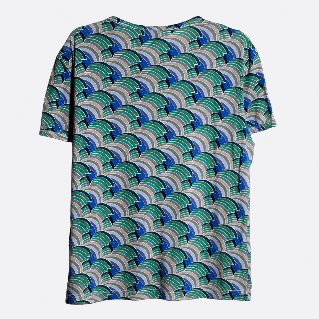 Just Cavalli Just Cavalli Graphic Wave T-Shirt Blue 0X Large Designer Size US L / EU 52-54 / 3 - 3 Thumbnail