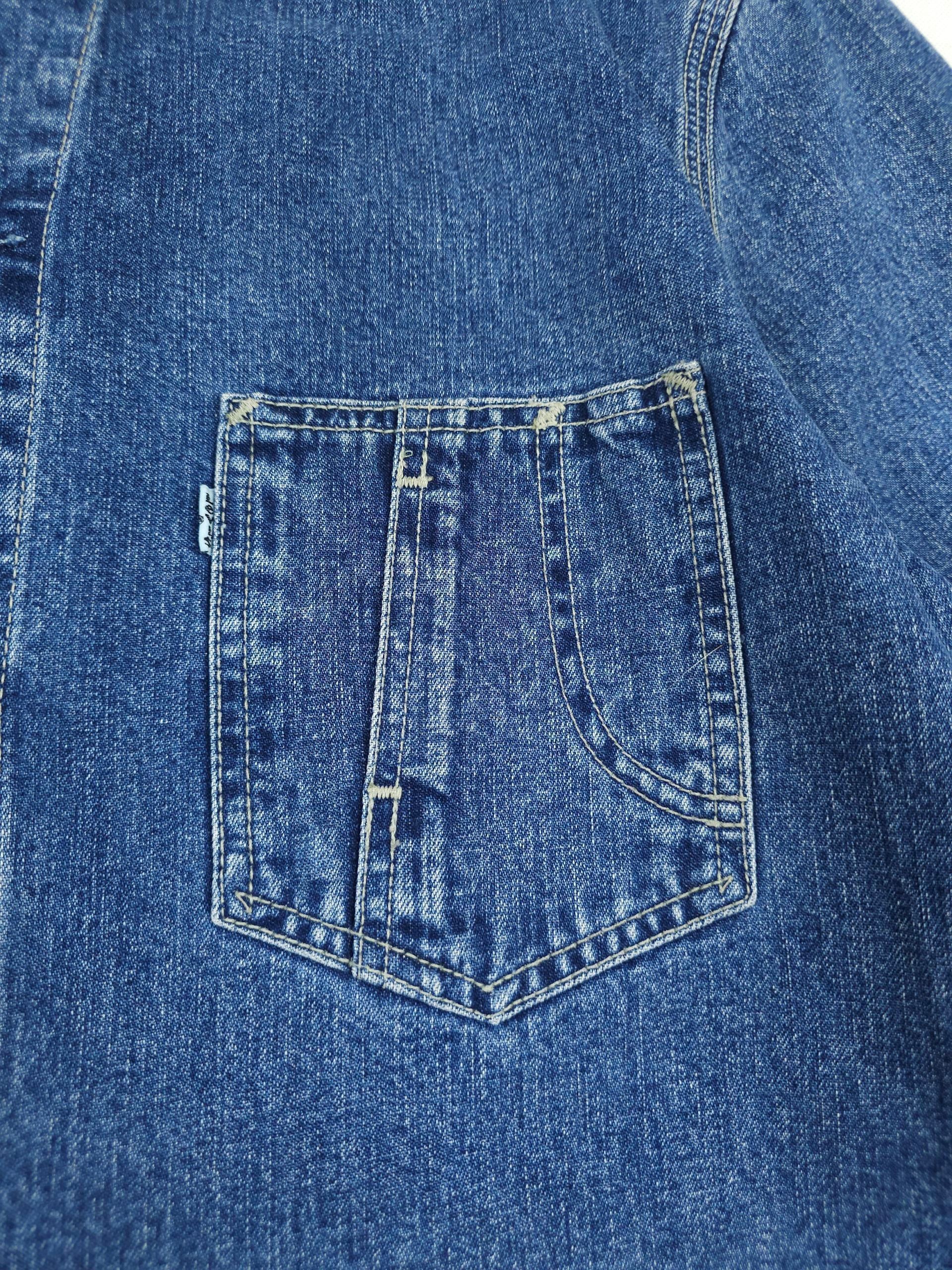 Levi's 💎 Vintage 1993 Levi's Blue Cargo Denim Trucker Jacket Size US L / EU 52-54 / 3 - 4 Thumbnail