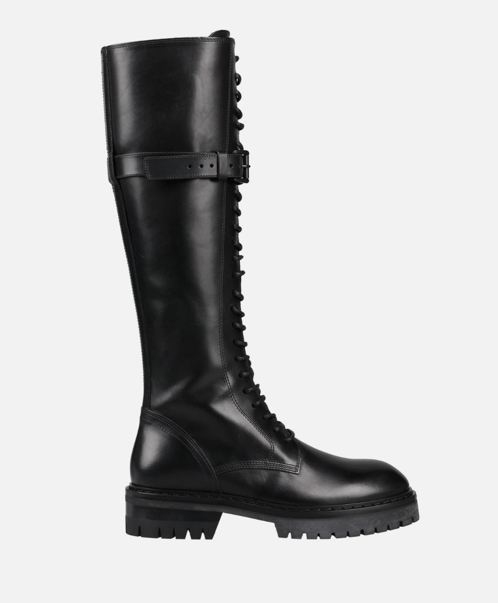 ANN DEMEULEMEESTER Leather Combat Boots