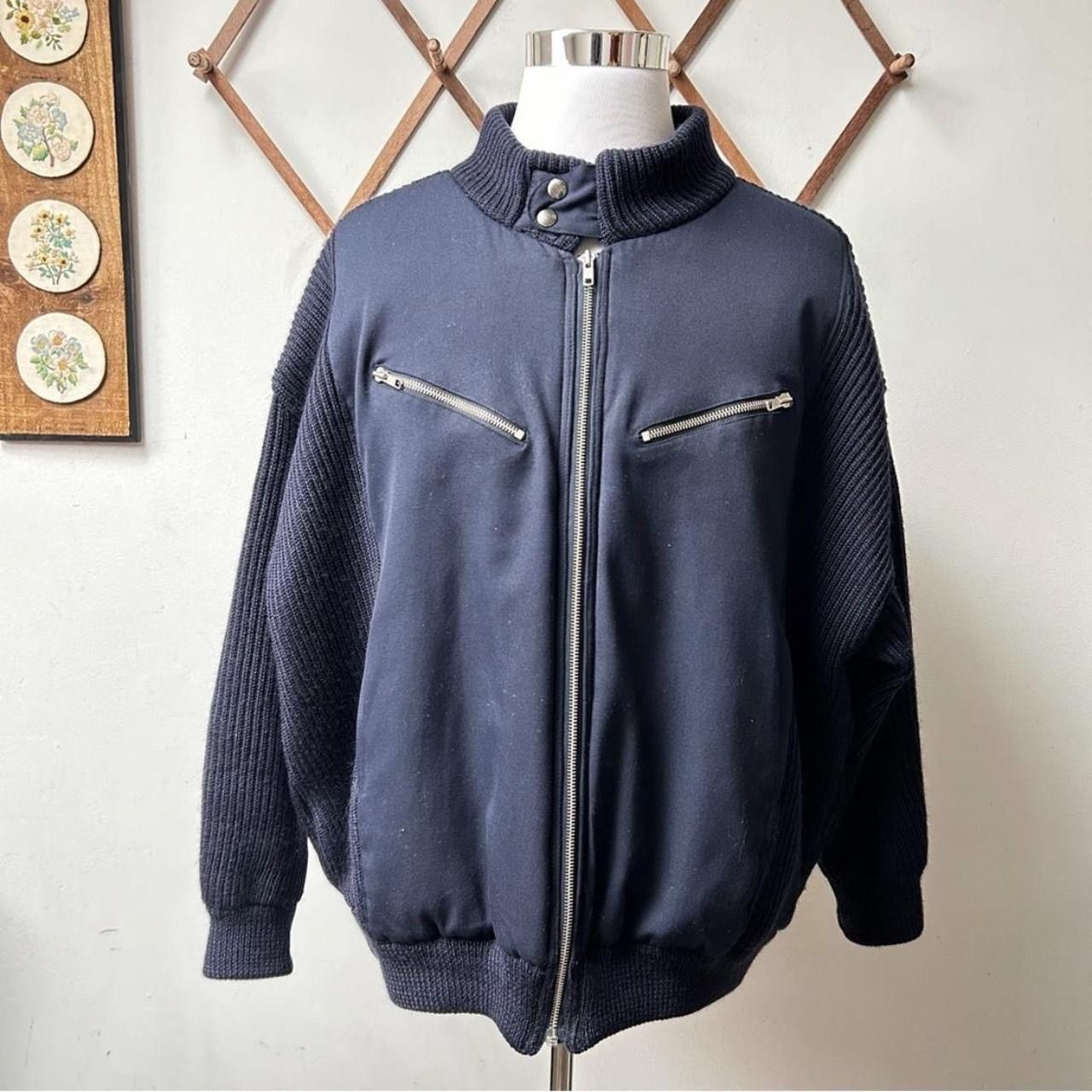 Vintage Woolcraft Pure Wool Knit Zip Up Jacket Size US L / EU 52-54 / 3 - 1 Thumbnail