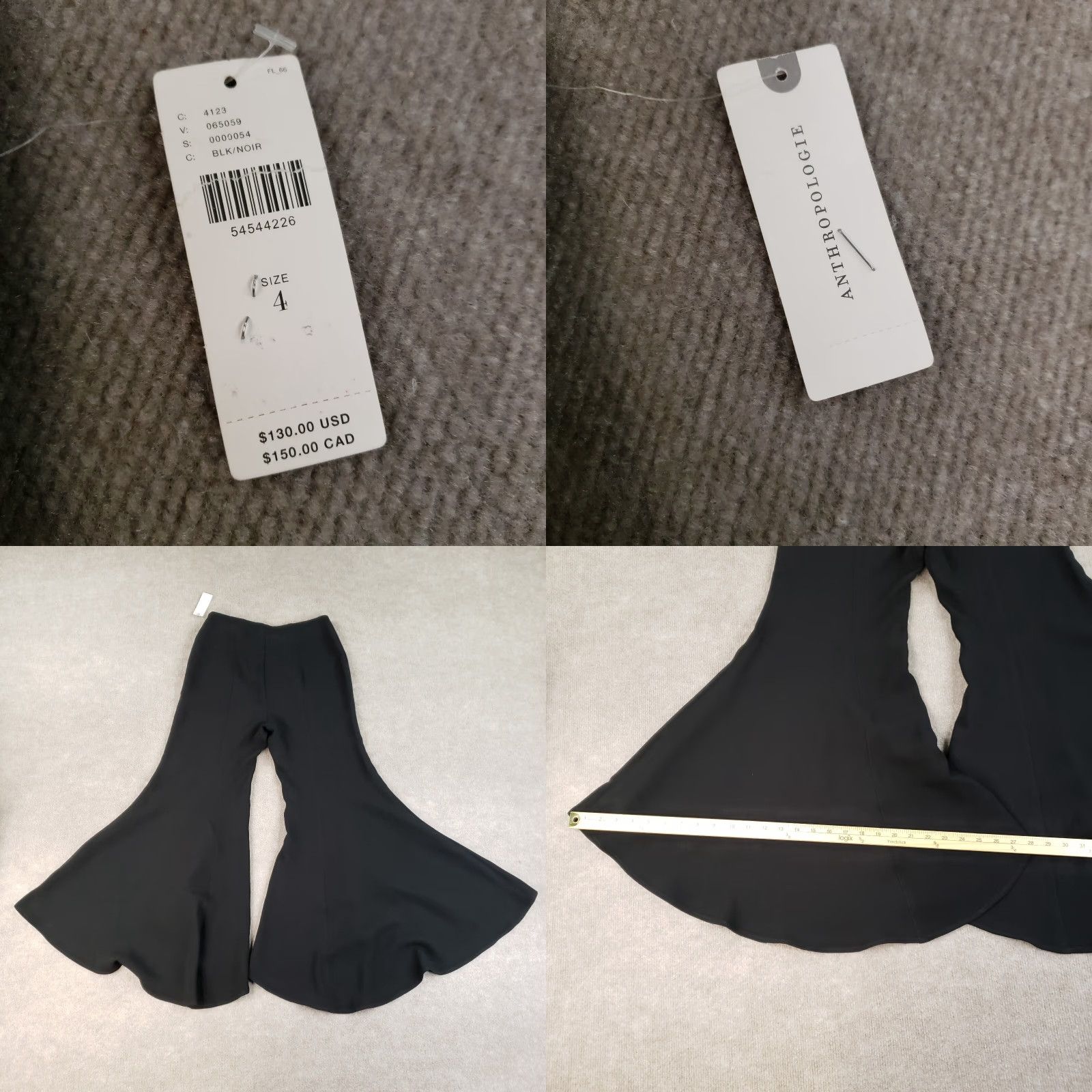 Anthropologie VINTAGE Anthropologie Zinnia High Rise Tulip Hem Pants Womens 4 Black Boho Dress Pants Flared Regular Mens? Size 27" / US 4 / IT 40 - 9 Thumbnail
