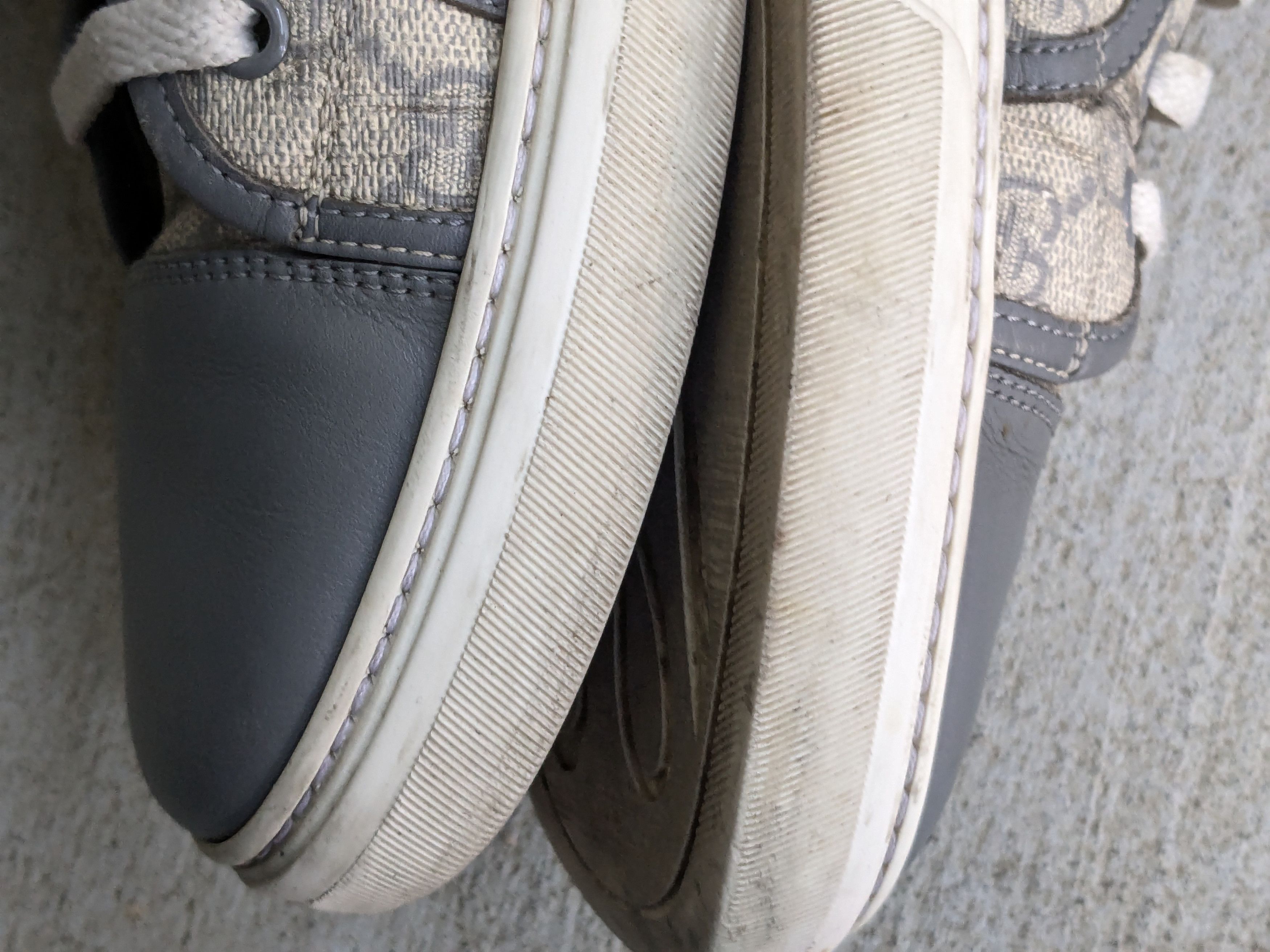 Gucci Gucci Monogram Sneakers 12.5 Canvas Gray White High Size US 12.5 / EU 45-46 - 10 Thumbnail