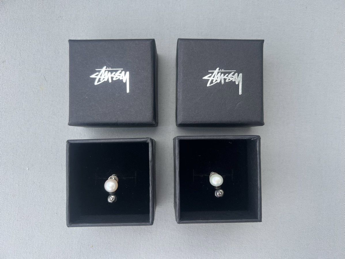 ★関税込★STUSSY★8 BALL EARRING★ Stussy 8 Ball Earring Sterling Silver 338324 100% Authentic