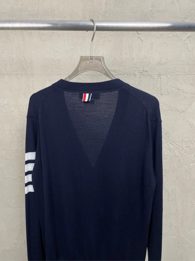 Thom Browne Thom browne Dark blue classic four-striped wool cardigan ja Size US M / EU 48-50 / 2 - 4 Thumbnail