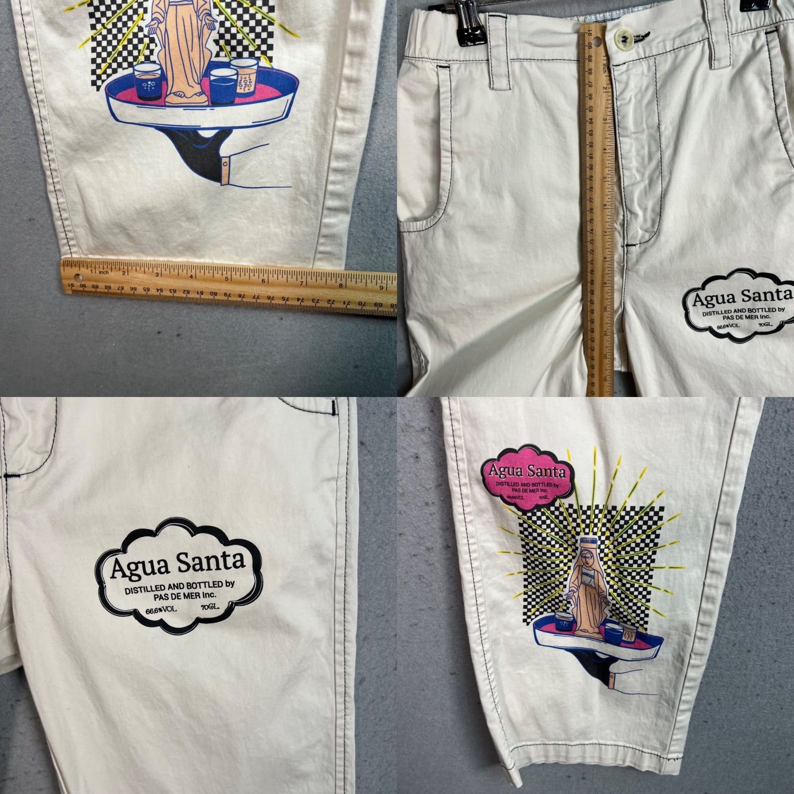AQUA VINTAGE Pasdener Beige Chino Pants Womens Small 29in Inseam Flat Front Cotton 26in Waist Straight Leg Womens Size 28" / US 6 / IT 42 - 8 Thumbnail