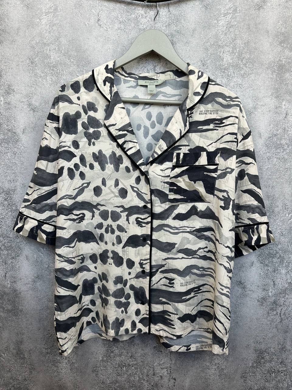 Allsaints AllSaints Pajama Esma Oniyuri PJ Ecru Zebra Pattern Shirt Size S / US 4 / IT 40 - 1 Thumbnail
