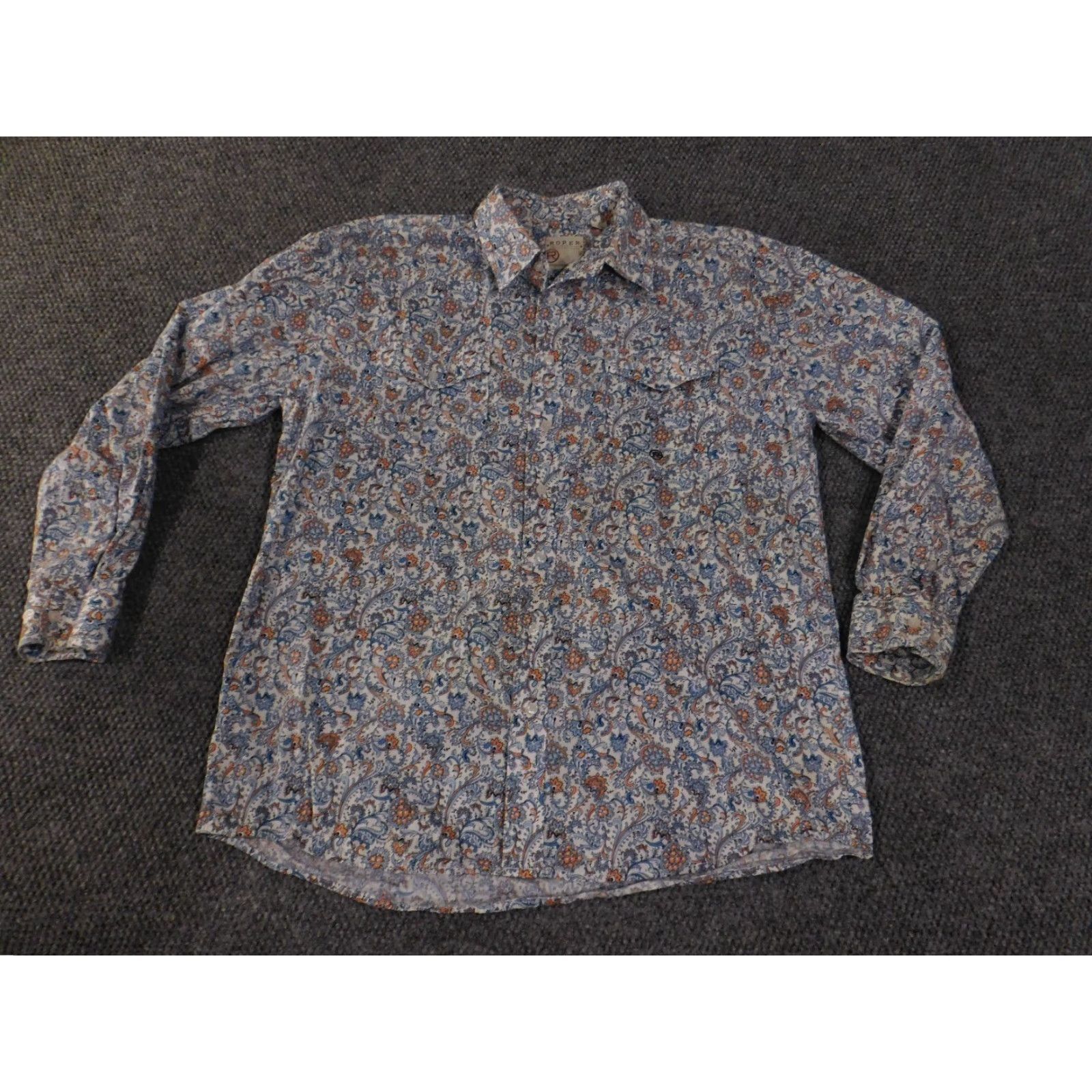 Roper Roper Shirt Mens XL Multicolor Paisley Western Snap Floral Print Size US XL / EU 56 / 4 - 2 Thumbnail