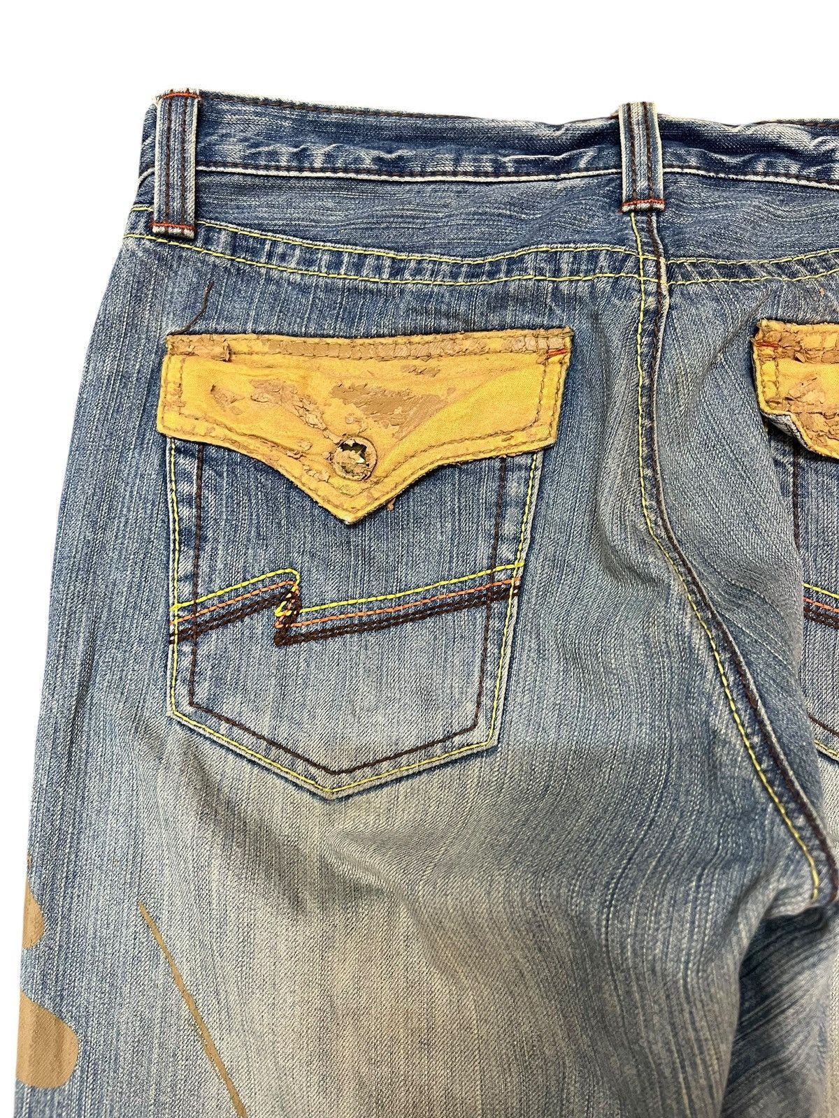 14th Addiction × Japanese Brand × Yasuyuki Ishii Vintage Japanese Brand Note Printed Worn Look Denim Size US 32 / EU 48 - 11 Thumbnail
