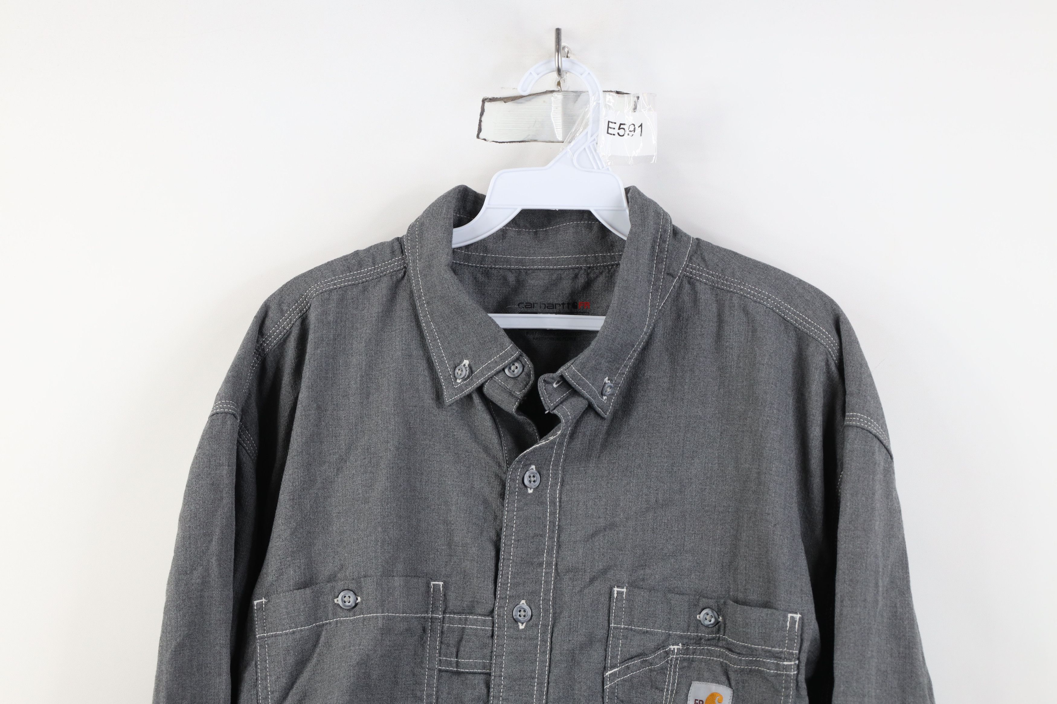 Carhartt Carhartt FR Fire Flame Resistant Collared Button Down Shirt Size US XL / EU 56 / 4 - 2 Thumbnail