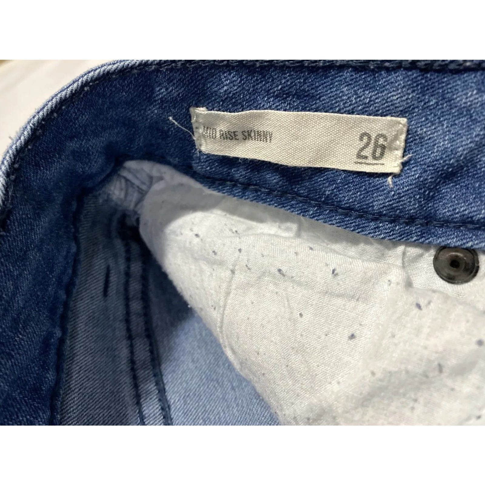 Vintage Harper Heritage Jeans Women W26 Blue Mid Skinny Denim Zip RF+27in Waist 26in Inseam 28-7 Style: Skinny (Regular) - Women Size 26" / US 2 / IT 38 - 5 Thumbnail