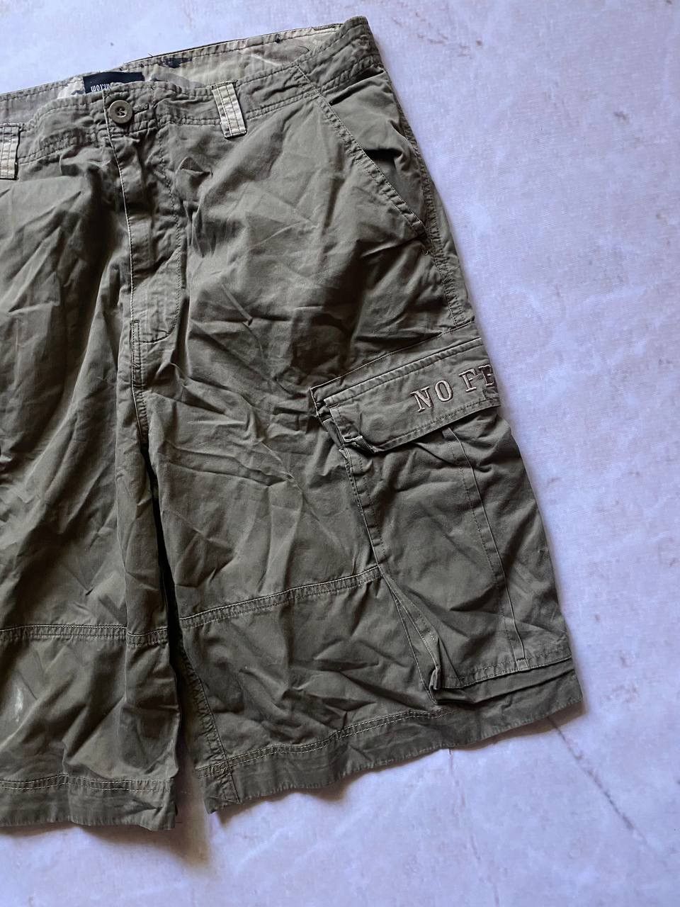 Japanese Brand × No Fear × Vintage Crazy Vintage Y2k 90s Baggy Khaki No Fear Skater Cargo Shorts Size US 32 / EU 48 - 4 Thumbnail