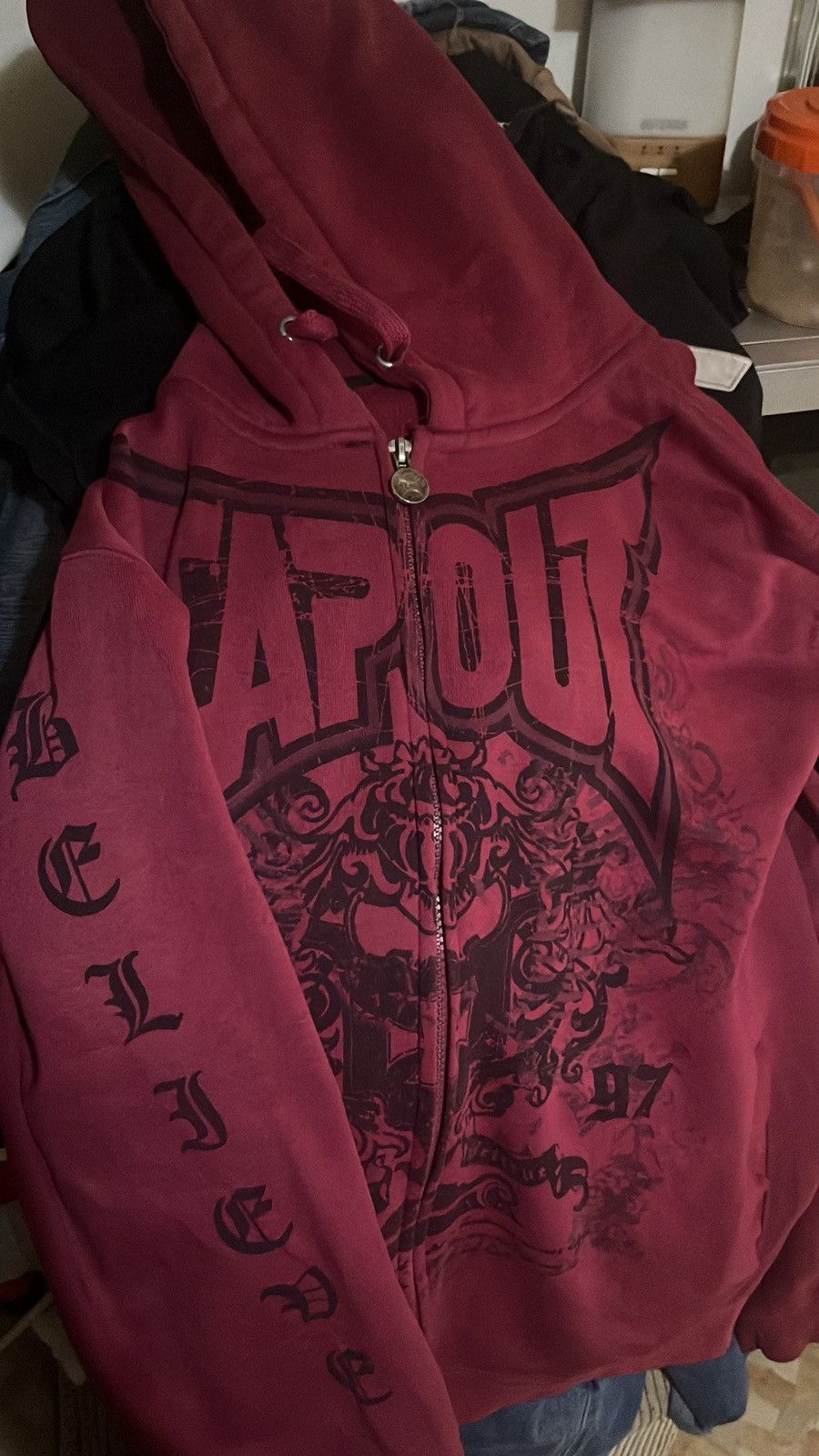 Tapout !!VINTAGE !!TAPOUT X UFC SIMPLY BELIEVE HOODIE ZIP UP Size US L / EU 52-54 / 3 - 6 Thumbnail