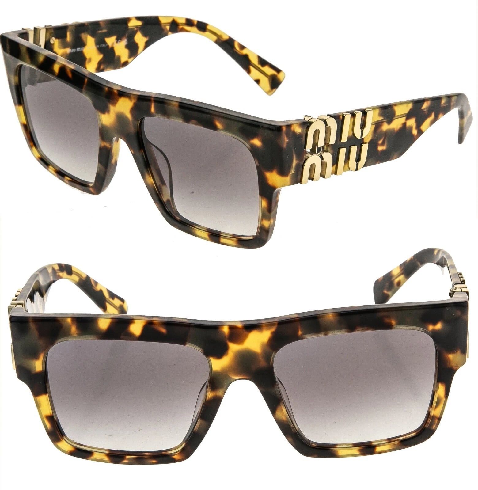 Miu Miu MIU MIU LOGO MU10WS Brown Havana Geometric Luxury 10W Size ONE SIZE - 1 Thumbnail