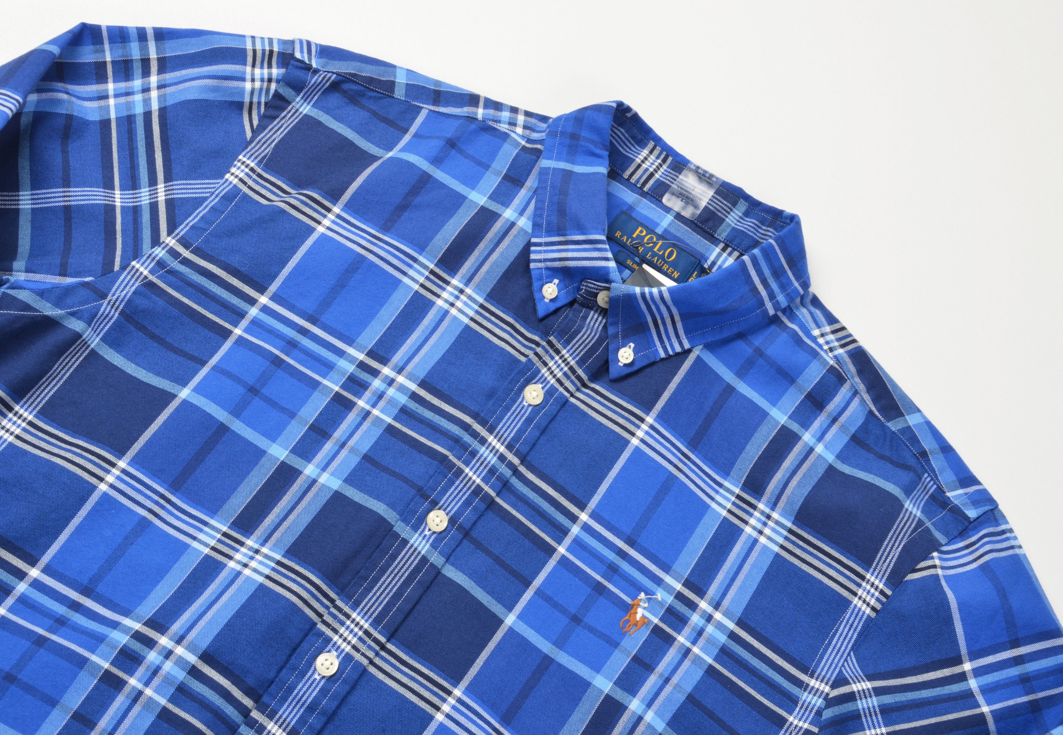Polo Ralph Lauren Polo Ralph Lauren Slim Fit Blue Plaid Long Sleeve Shirt Size US L / EU 52-54 / 3 - 2 Thumbnail