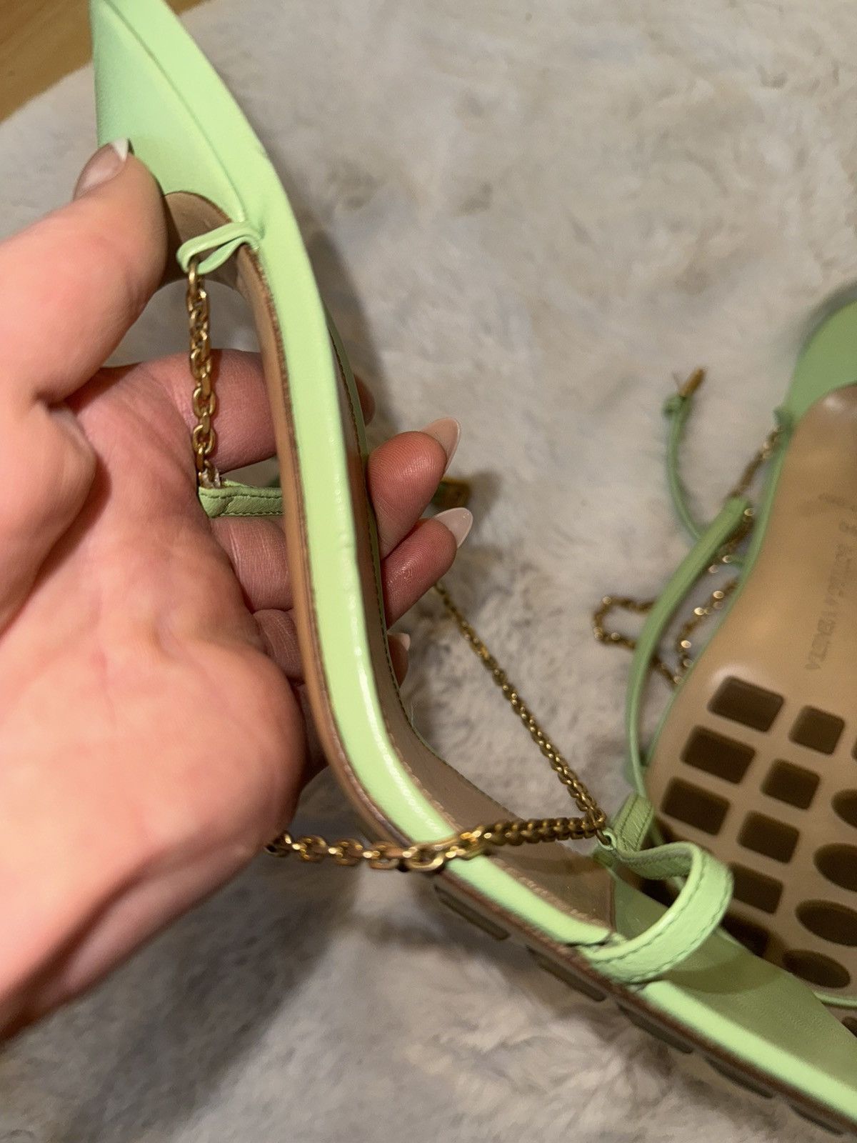 Bottega Veneta Bottega Veneta Stretch Chain Sandal in Pistachio Green Size US 9 / IT 39 - 8 Thumbnail
