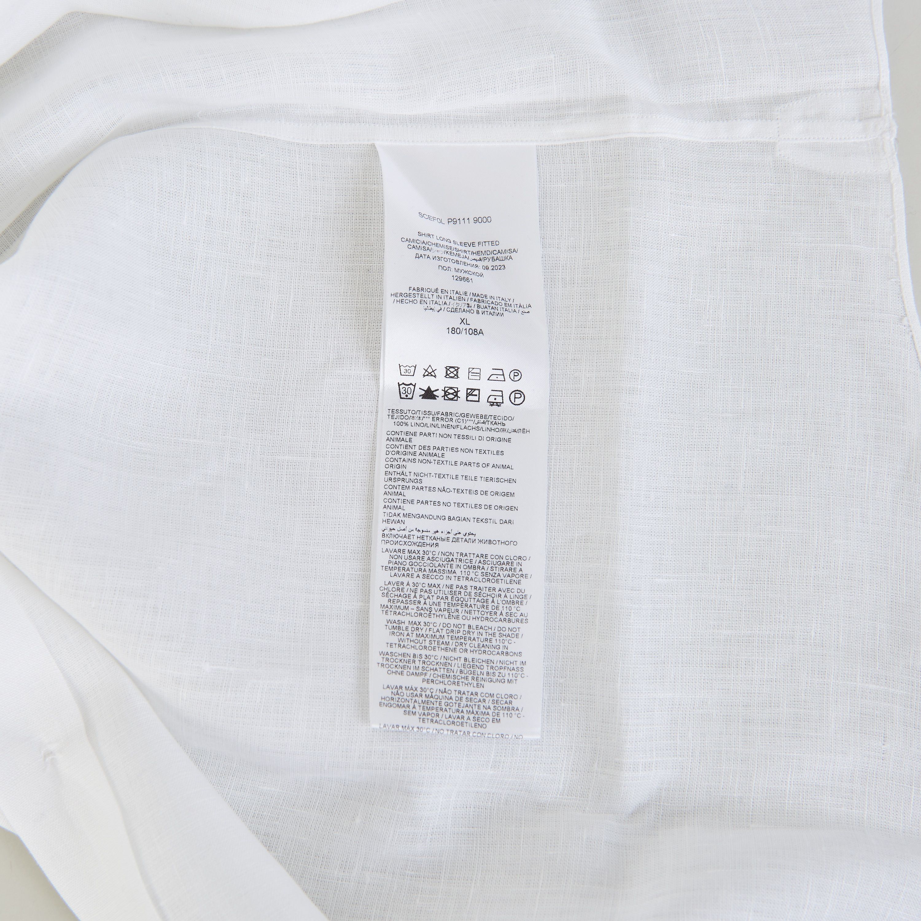 Brioni White Linen Shirt Size US XL / EU 56 / 4 - 13 Thumbnail