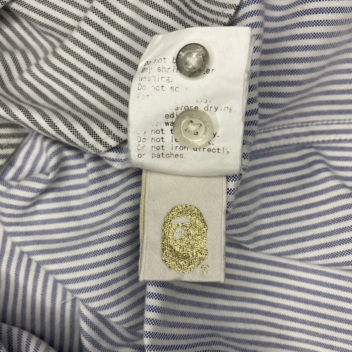 Bape One Point Logo Pinstripe Polo Size US S / EU 44-46 / 1 - 8 Thumbnail