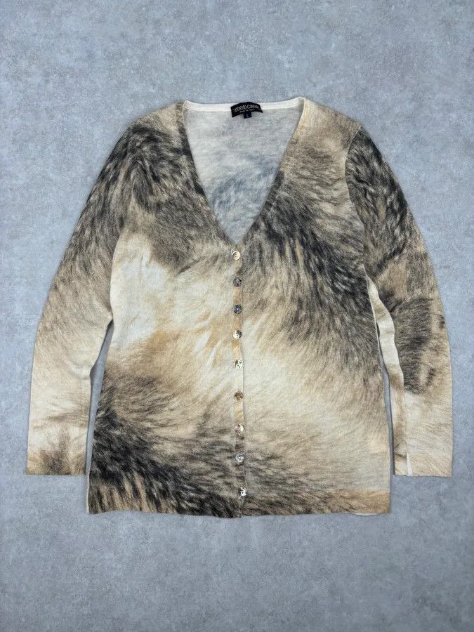 Roberto Cavalli FW1999 Roberto Cavalli Beige Cashmere Fur Effect Cardigan Size S / US 4 / IT 40 - 4 Thumbnail