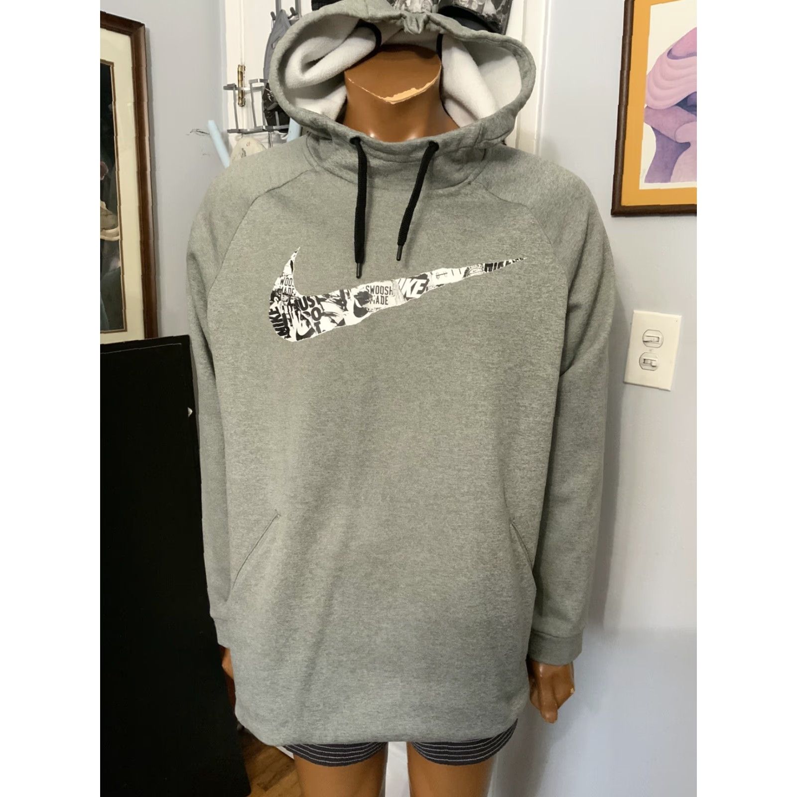 Nike Nike Dri Fit Therma Fleece Turtleneck Pullover Hoodie Gray XL Mens Hoodie Size US XL / EU 56 / 4 - 7 Thumbnail