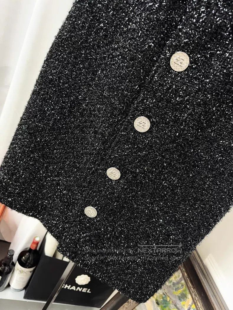 Balenciaga Balenciaga Black Fleece Single Button Skirt Size 35" - 8 Thumbnail