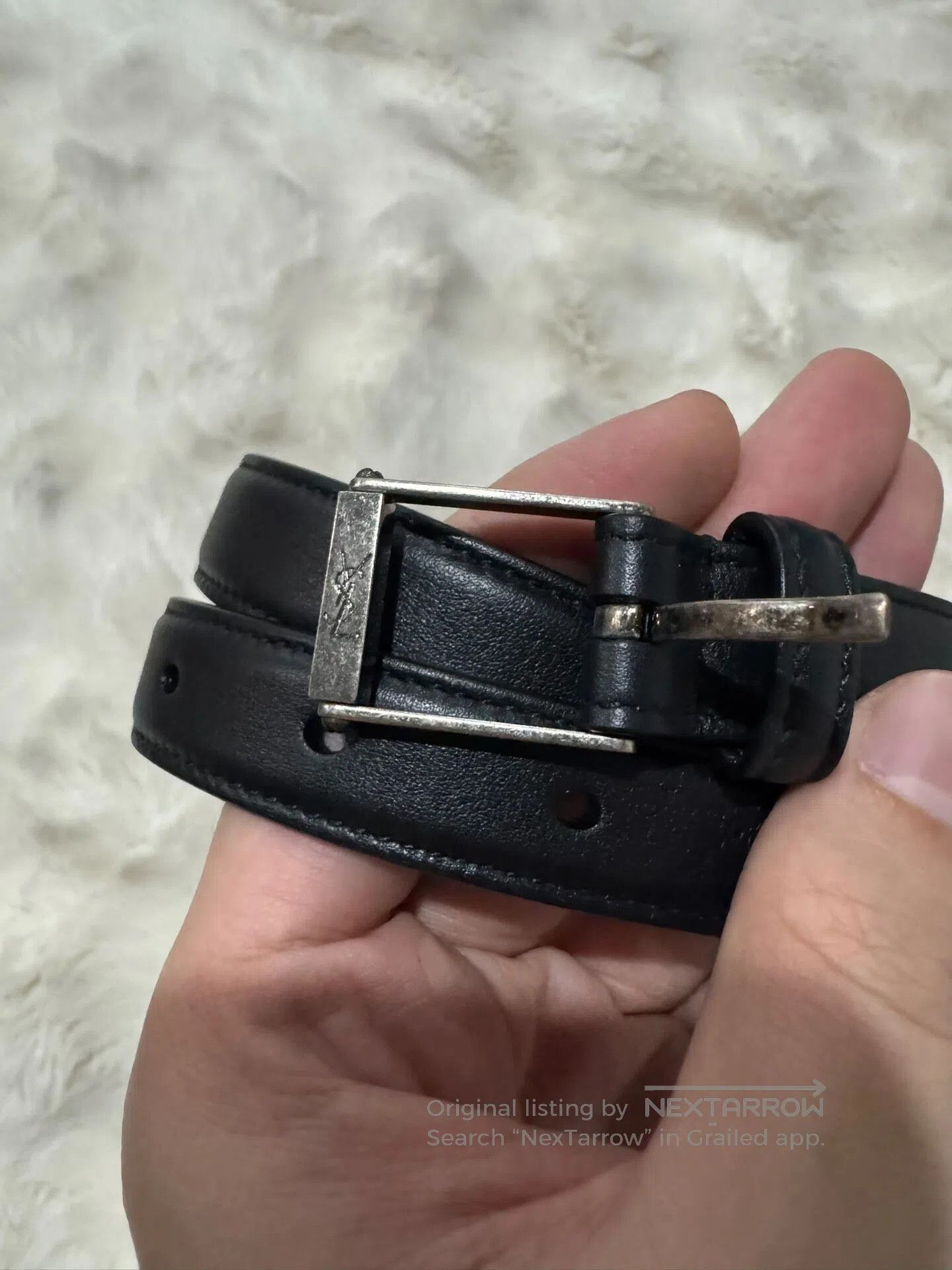 Saint Laurent Paris Saint Laurent Paris size 75 Black and silver belt| Size ONE SIZE - 1 Thumbnail