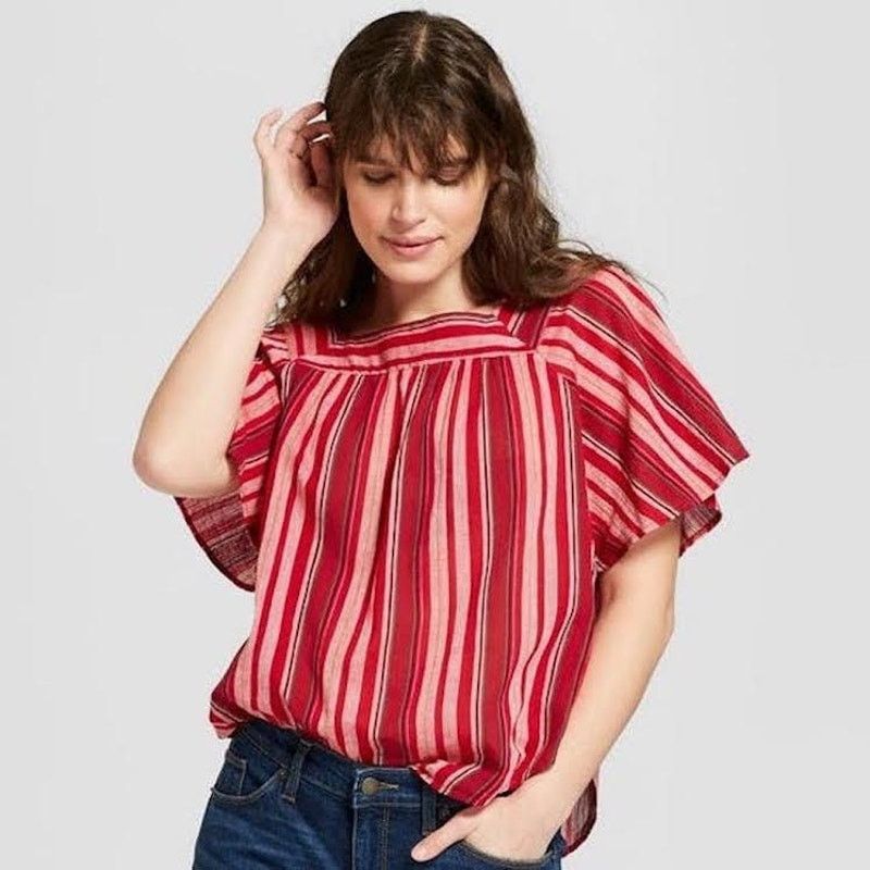 Target Basics Universal Thread | Women's Boho Square Neck Stripe Top | Med Size M / US 6-8 / IT 42-44 - 1 Thumbnail