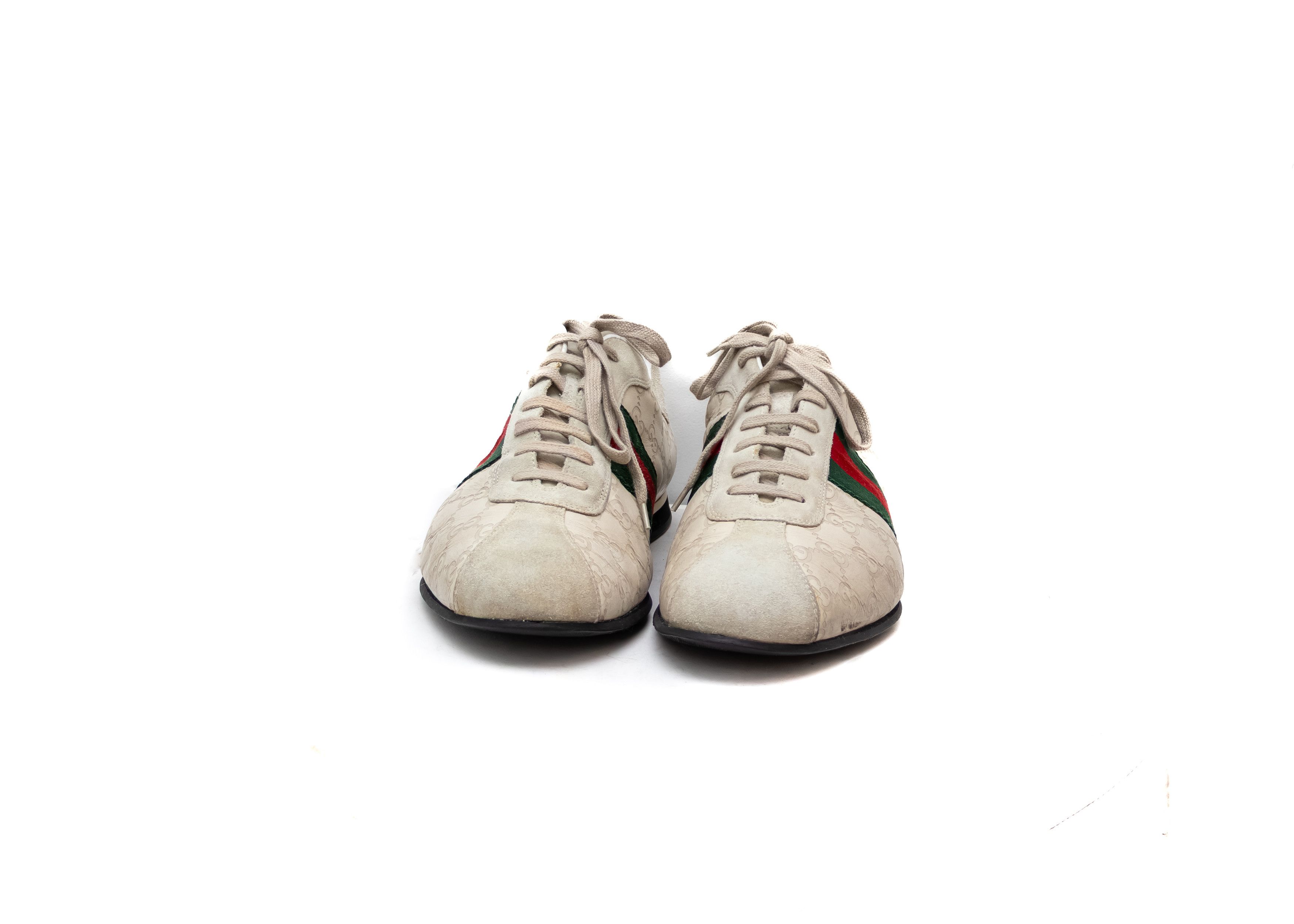 Gucci Gucci GG Monogram Stripe Sneakers EU 44E – Beige/Green/Red Size US 10.5 / EU 43-44 - 5 Thumbnail