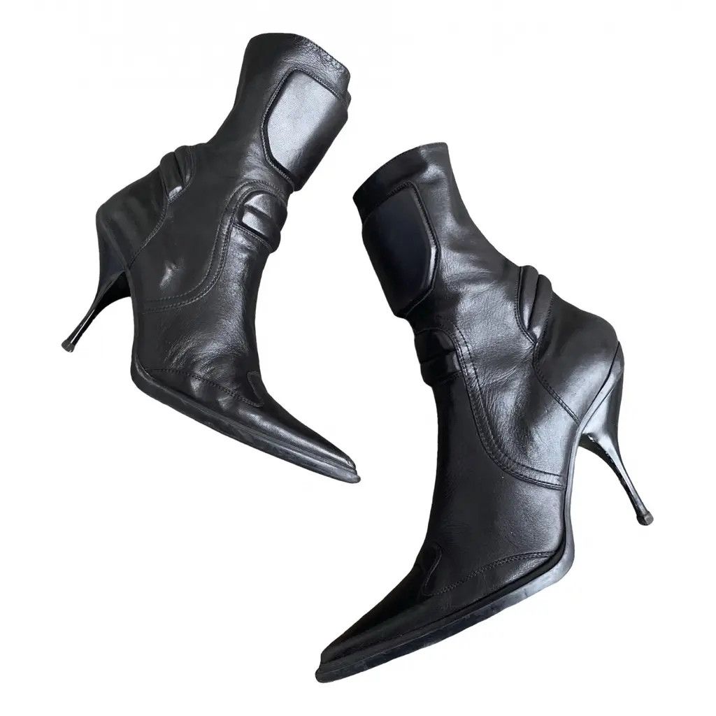 Miu Miu VINTAGE LEATHER MOTO BOOTS Size US 9.5 / IT 39.5 - 1 Thumbnail